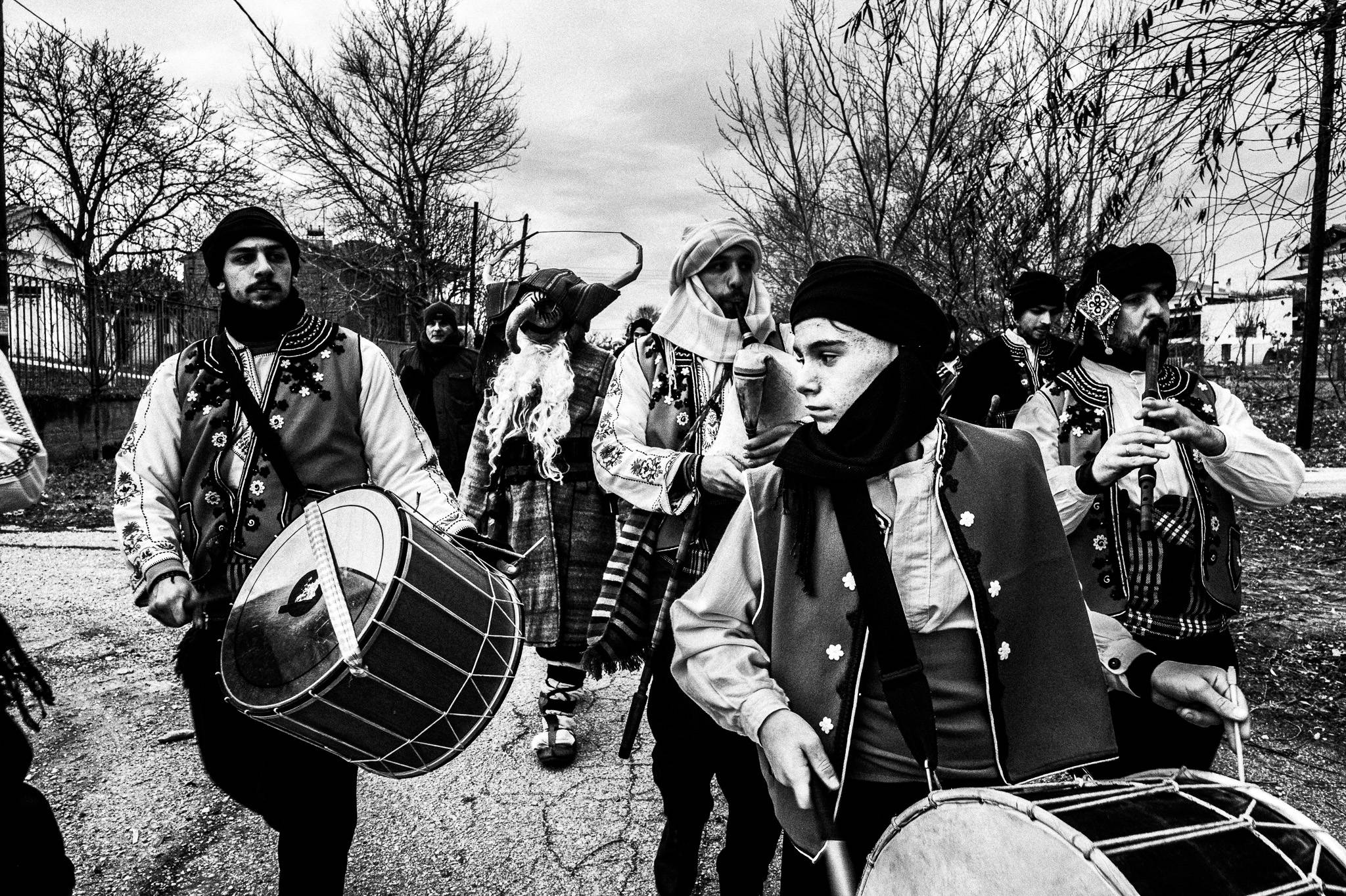 The musicians, Pagan Christmas customs of Northern Greece, by photographer George Tatakis