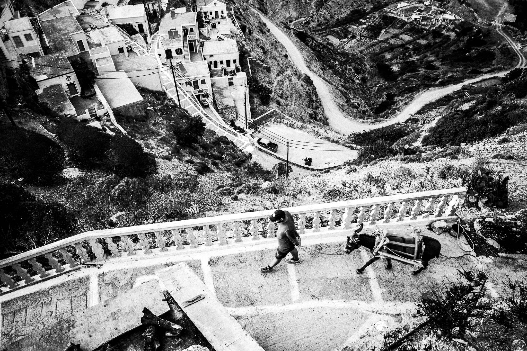 Around the village of Olympos, Karpathos, Greece. Black and white photography by George Tatakis