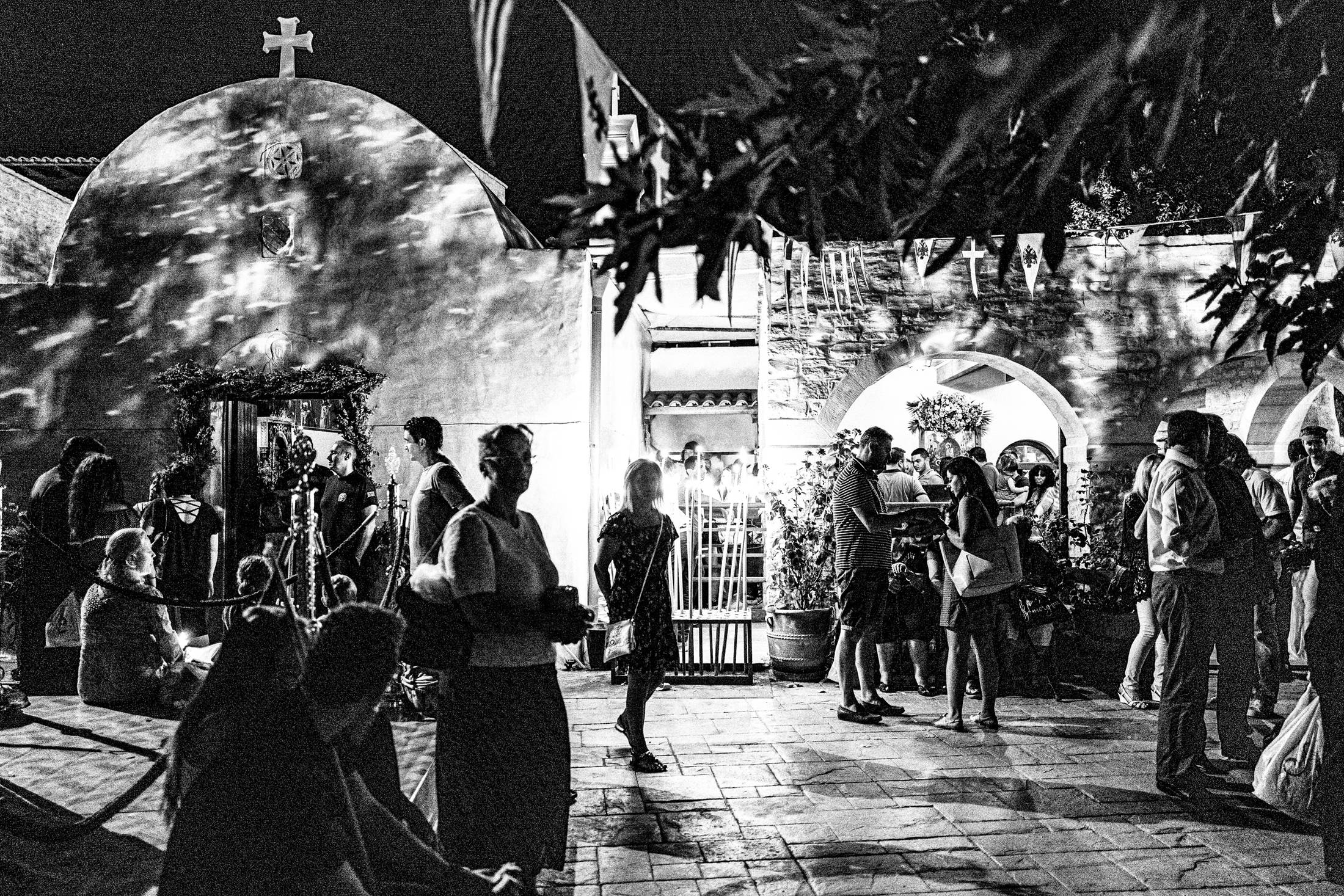 Pilgrims at Panagia Charakiani, Rethymnon, Crete, by photographer George Tatakis