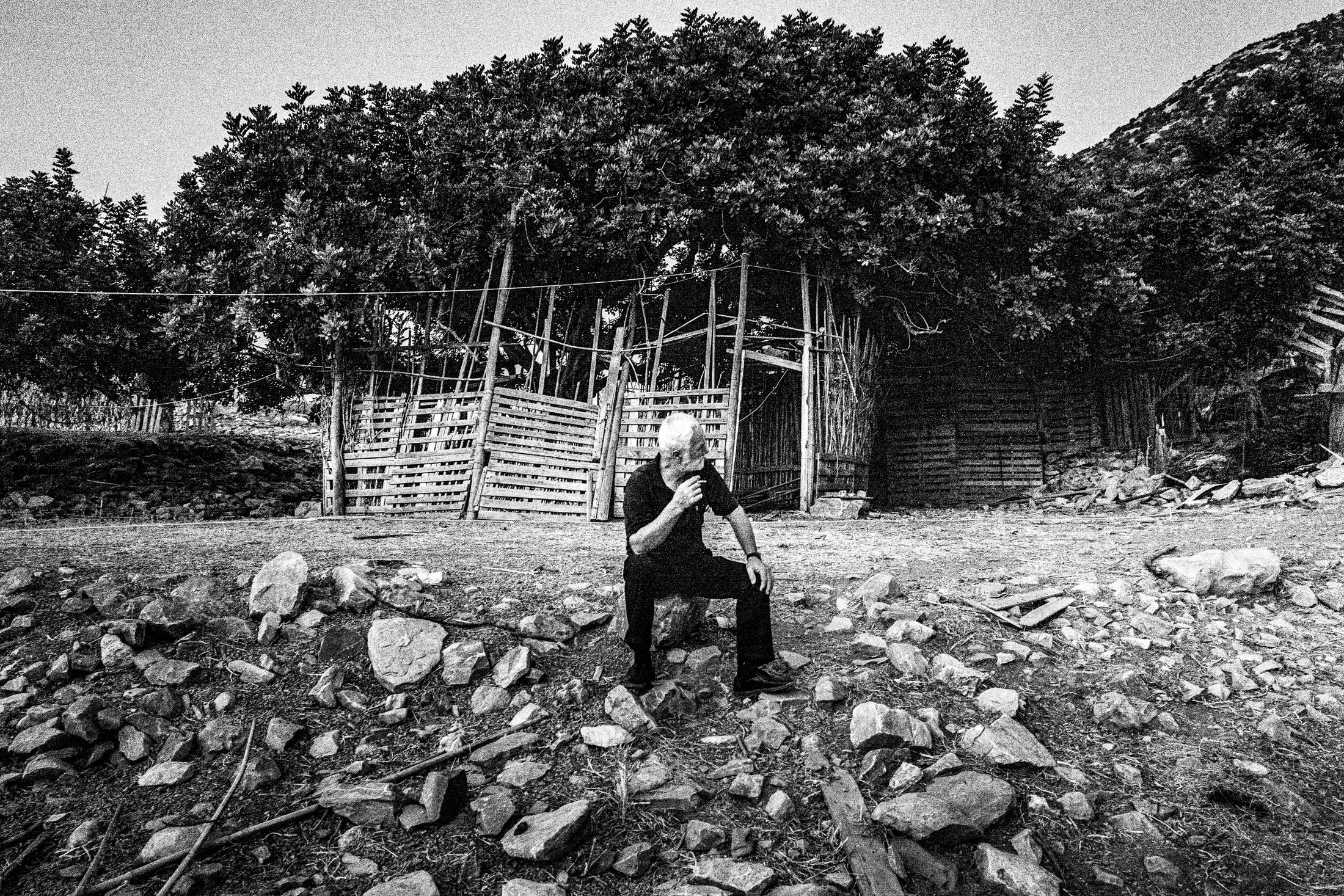 The huts of Panagia Charakiani, Rethymnon, Crete, by photographer George Tatakis