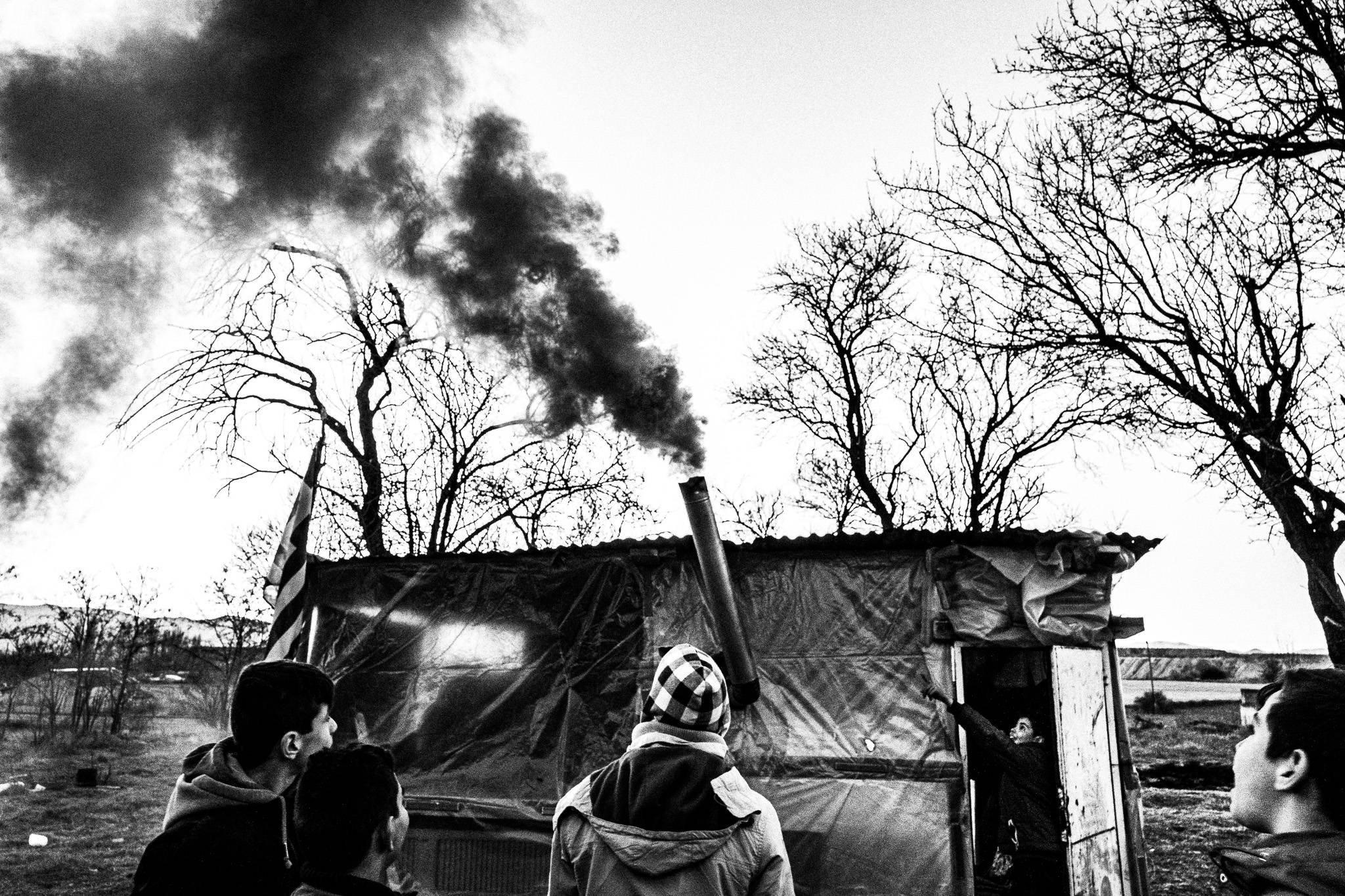 Outside the shack, Pagan Christmas customs of Northern Greece, by photographer George Tatakis