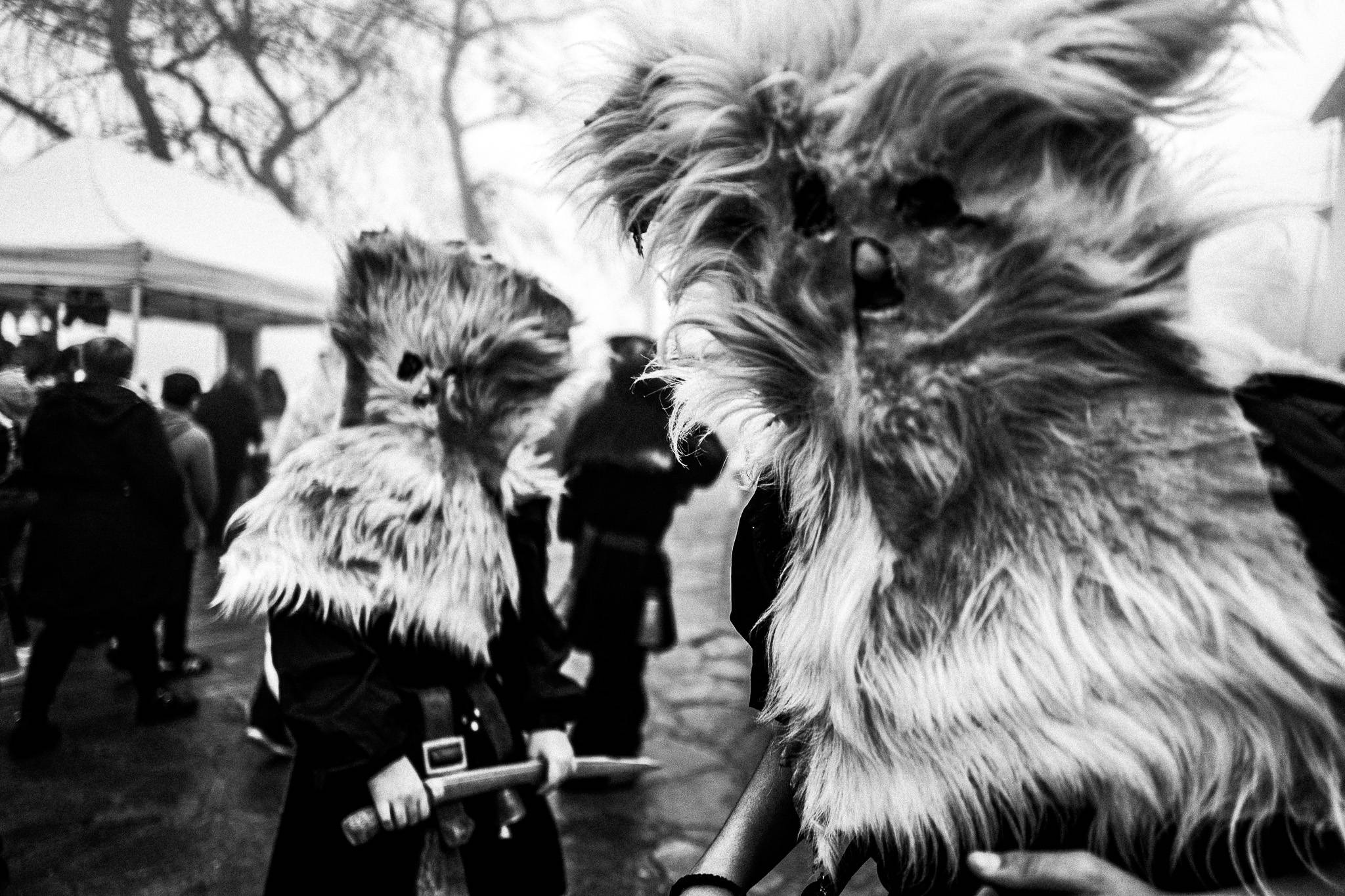Charapides performing, Pagan Christmas customs of Northern Greece, by photographer George Tatakis
