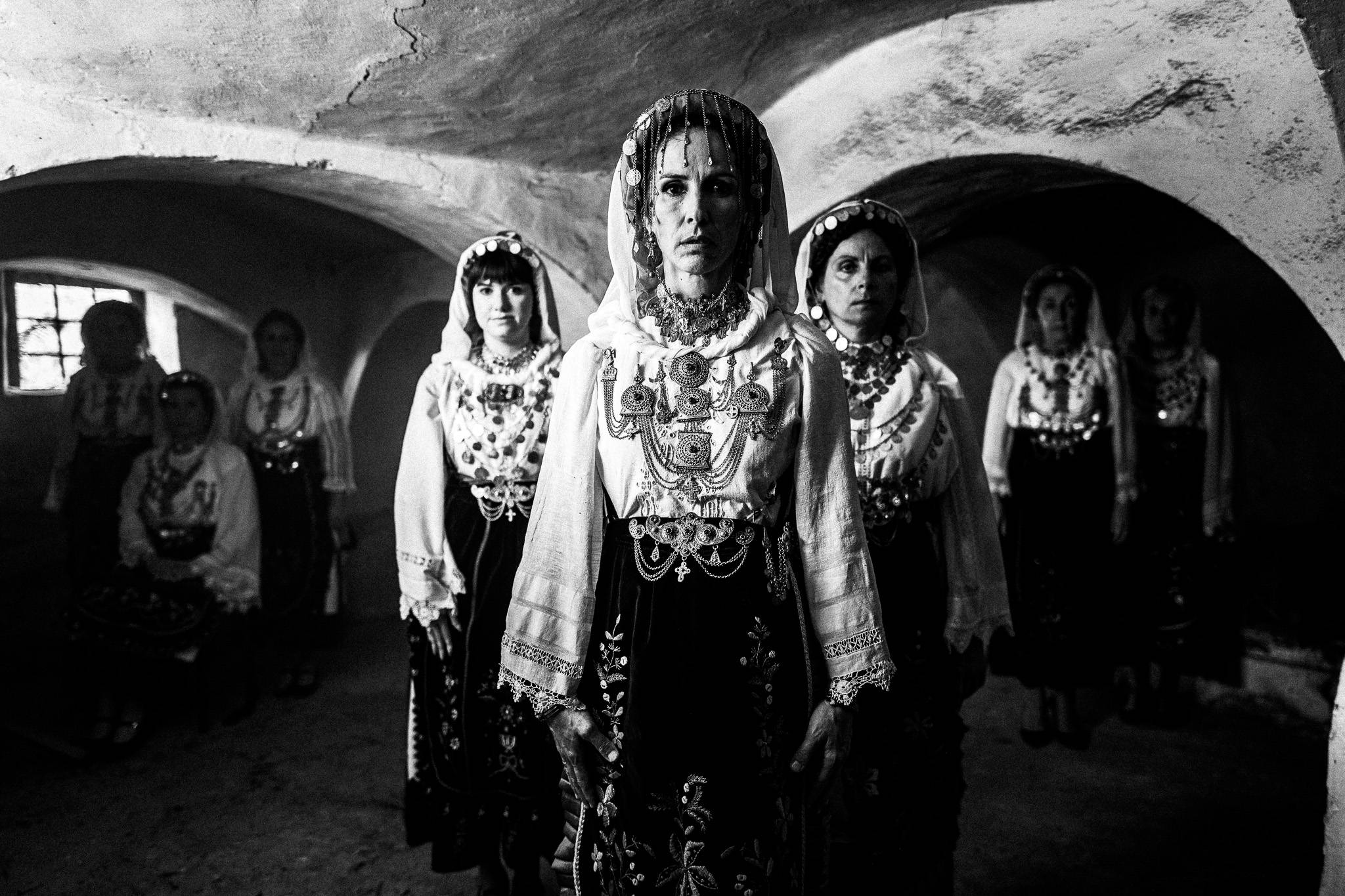 The costumes of Ayia Anna, Euboea, Greece by black-and-white photographer George Tatakis