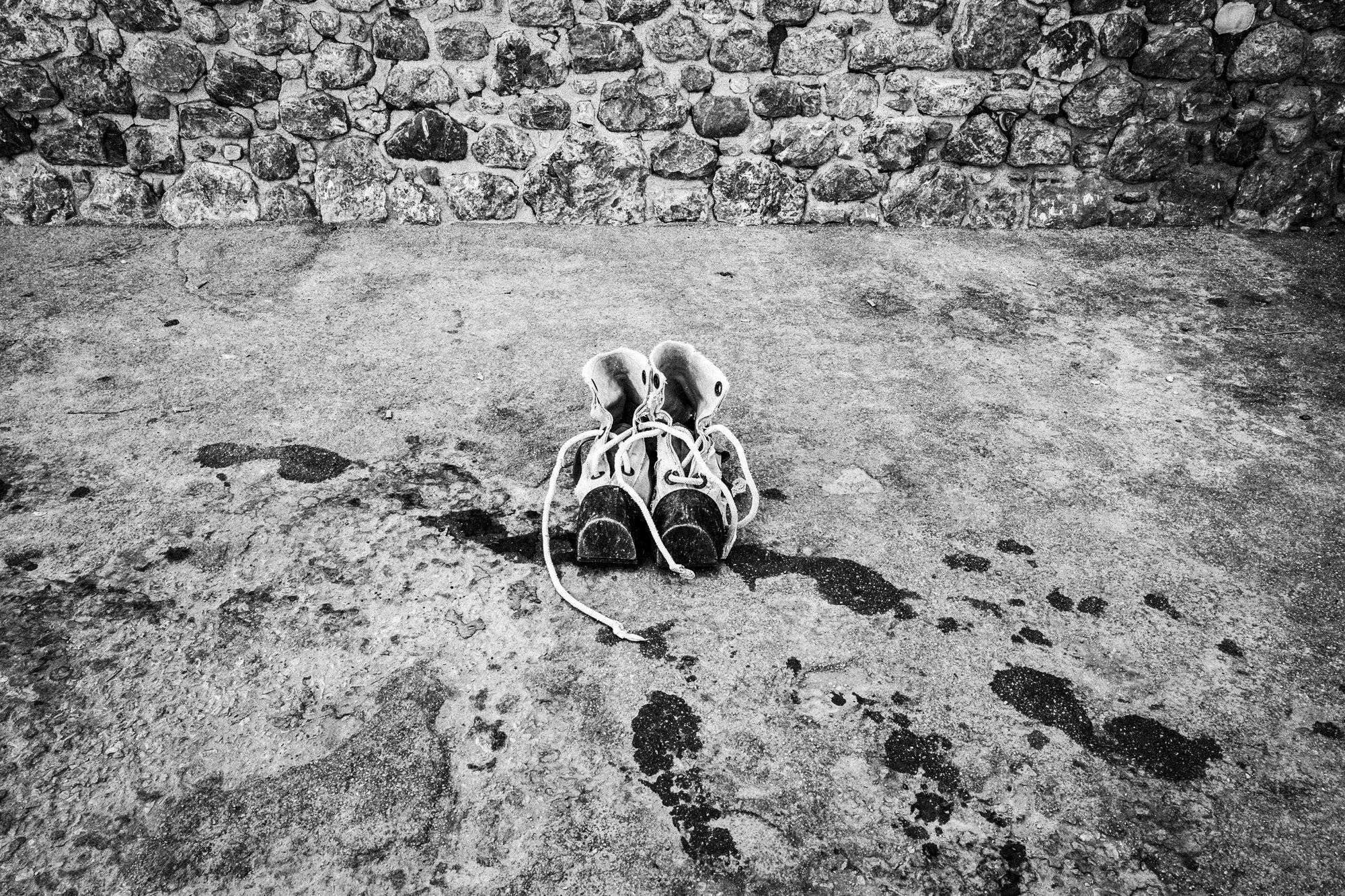 The traditional diving shoes. Probably 5-6 kgs Greece. South Aegean. Kalymnos. © George Tatakis