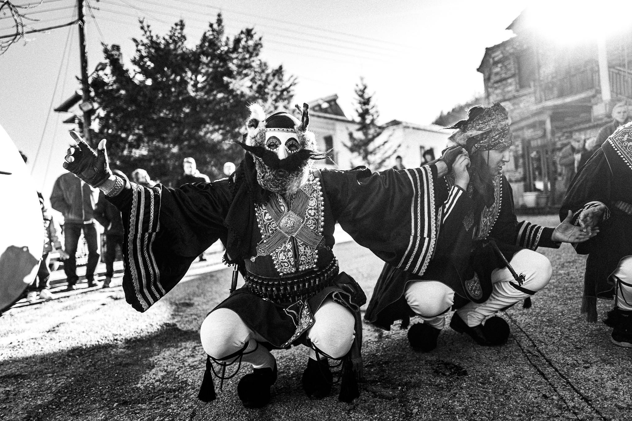 Dancing at the square, Pagan Christmas customs of Northern Greece, by photographer George Tatakis