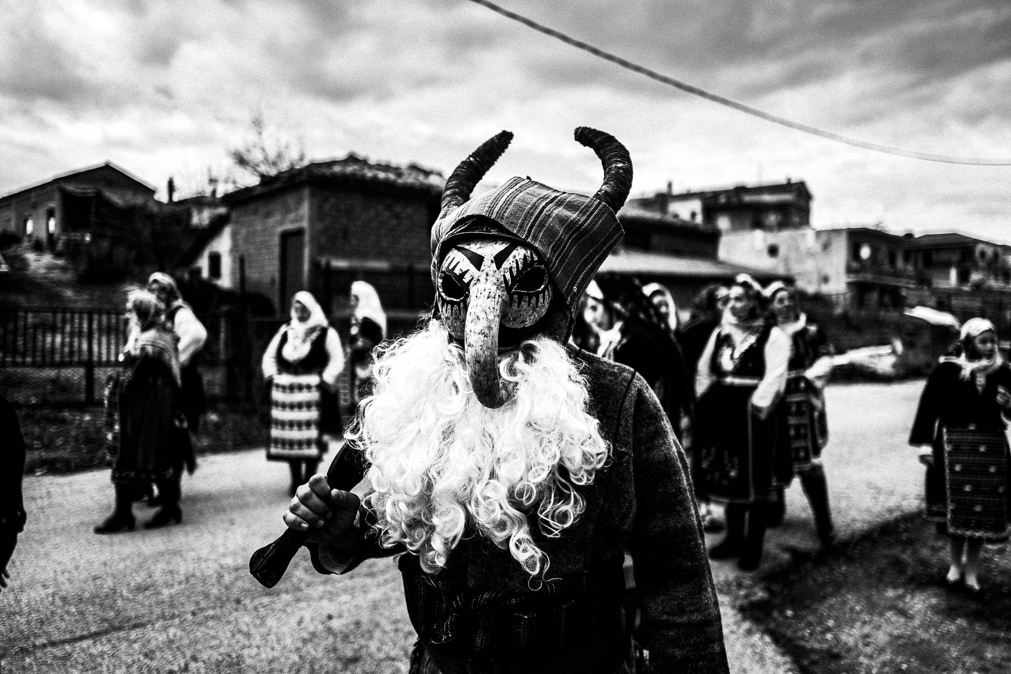 Purpuris around the village, Pagan Christmas customs of Northern Greece, by photographer George Tatakis