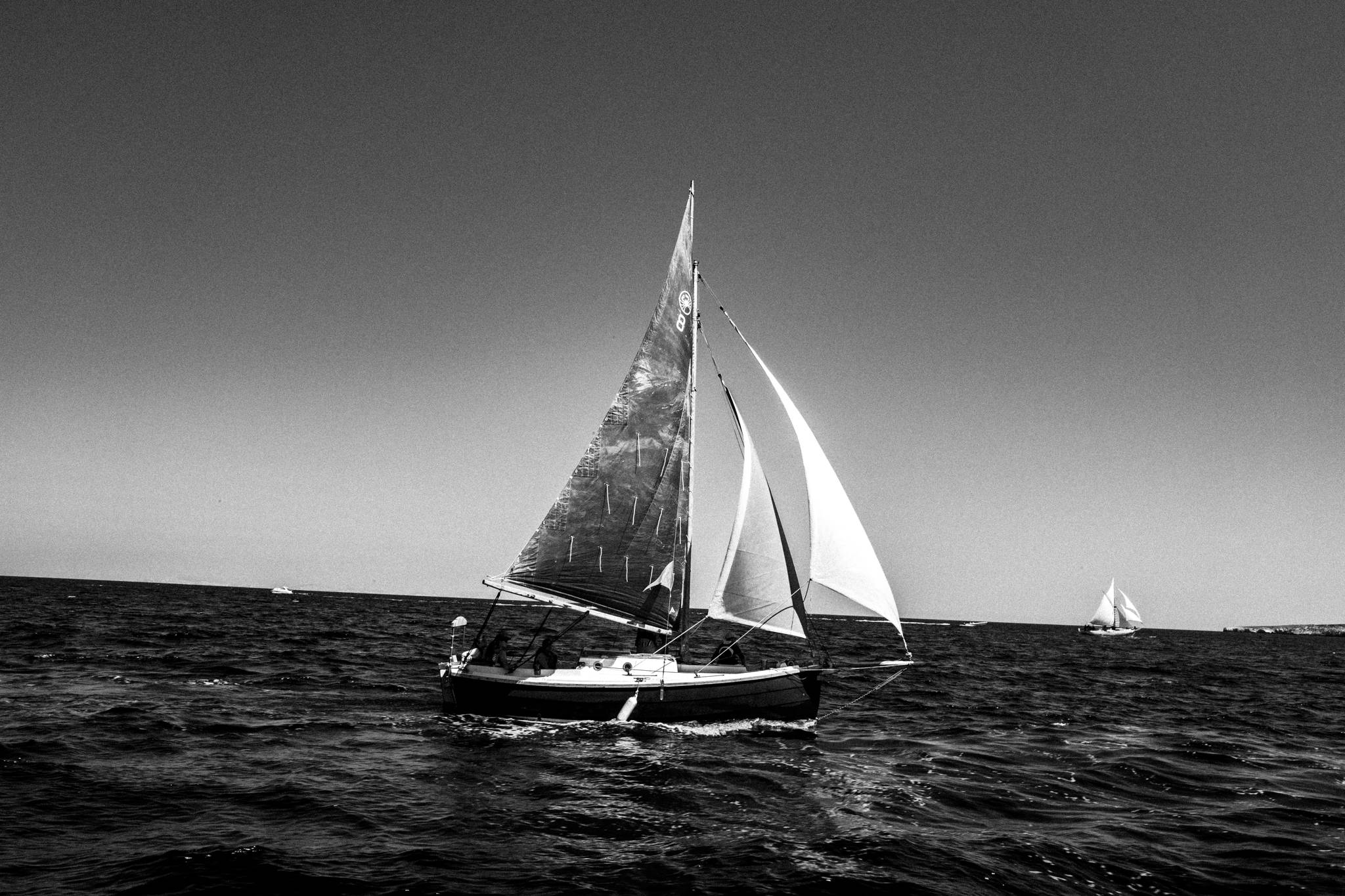All sailboats are wooden in the competition, by photographer George Tatakis