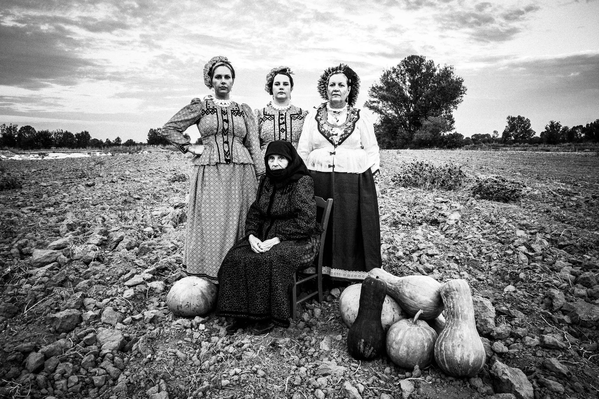 Three generations at Nea Vyssa in Evros, Thrace, Greece, by photographer George Tatakis