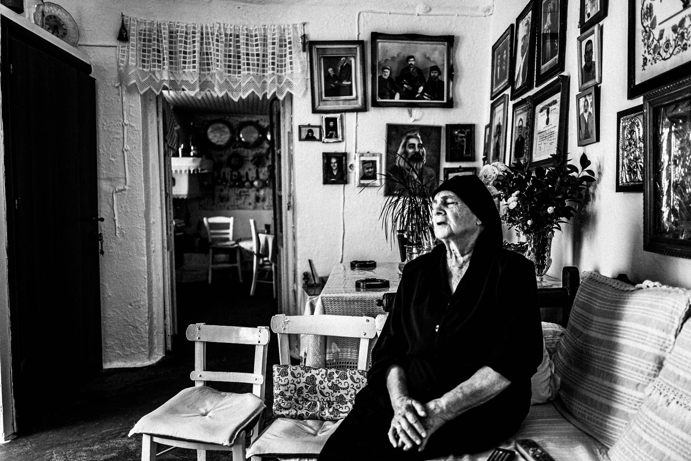 At Zafirenia's house in Anogia, Rethymnon, Crete, by photographer George Tatakis