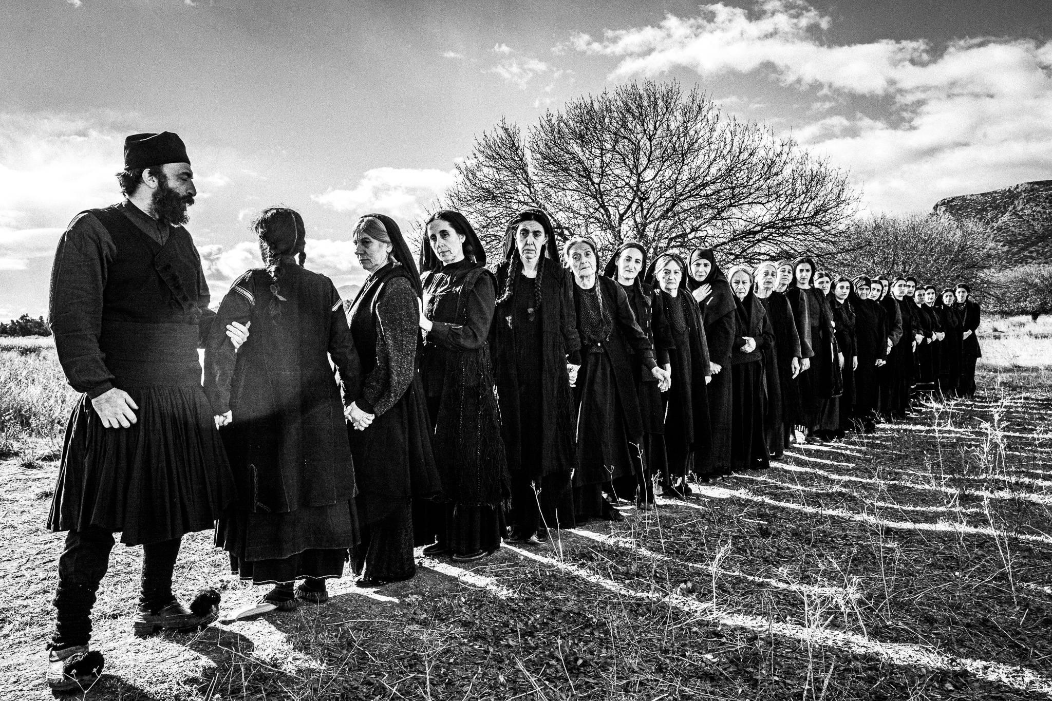 Scene from a dream. Black and white photography by George Tatakis during the filming of 'Φόνισσα'(Fonissa).