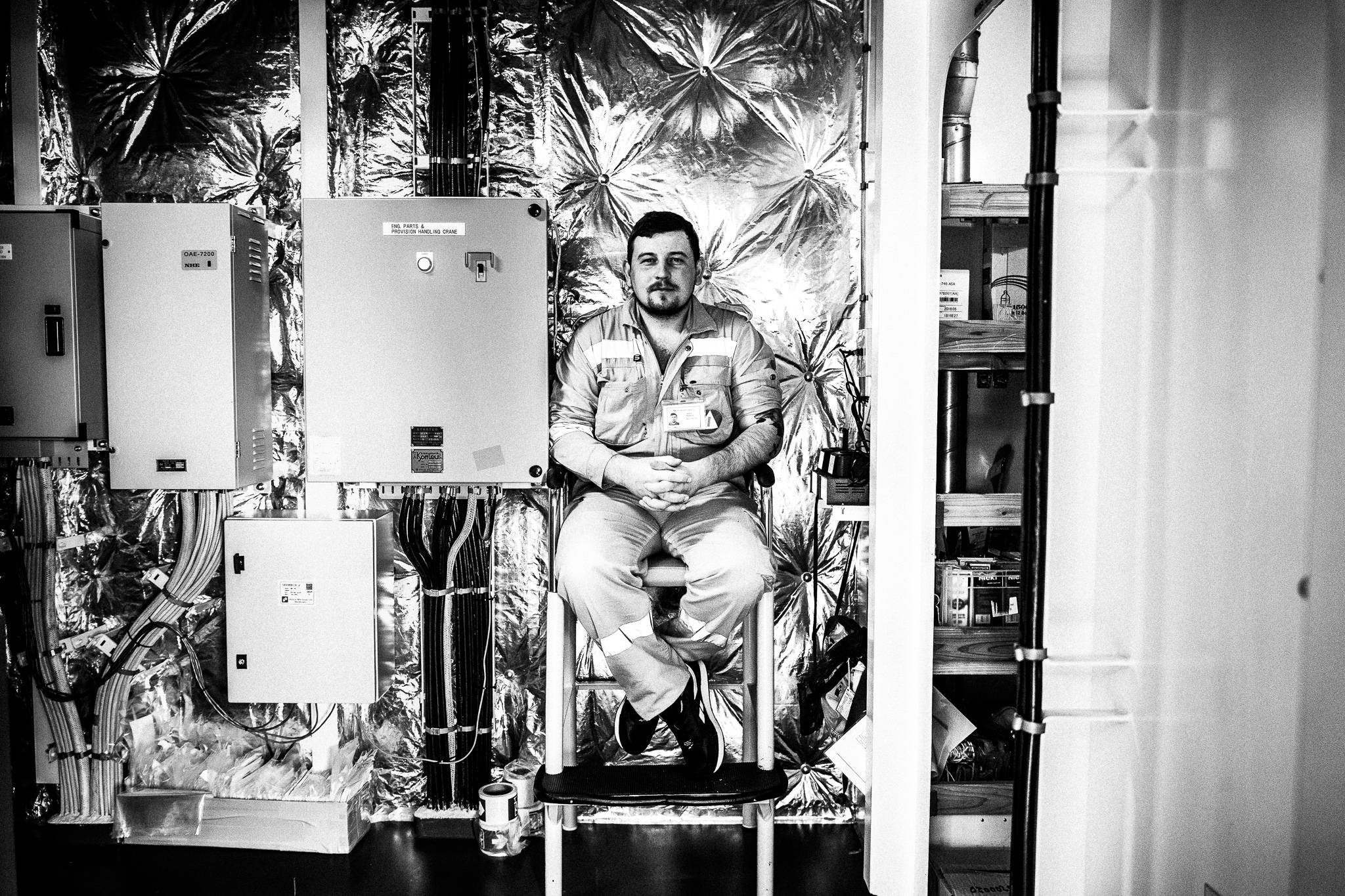 Anton sitting by photographer George Tatakis