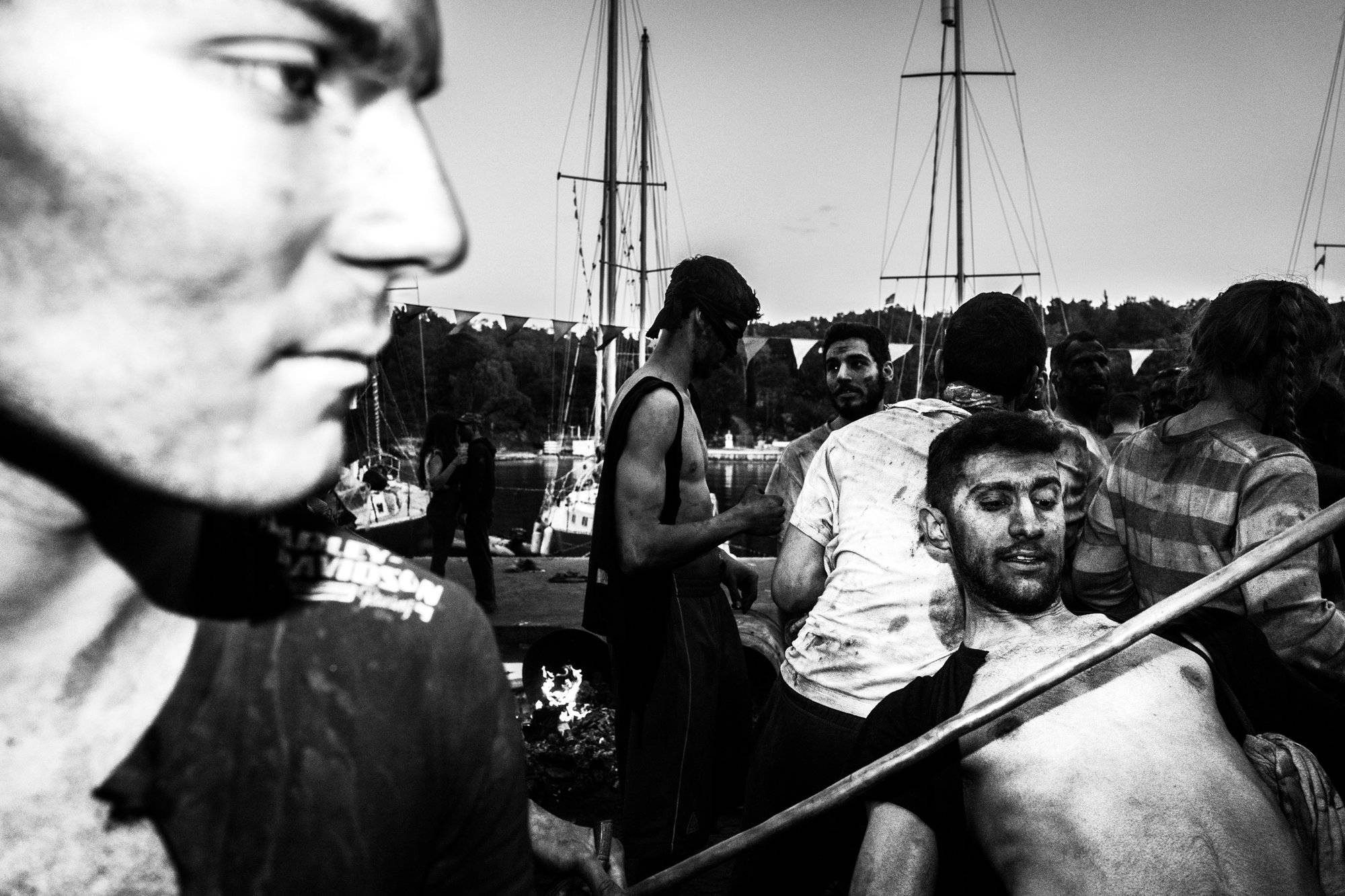 Dancing away at the flour wars of Galaxidi, by photographer George Tatakis