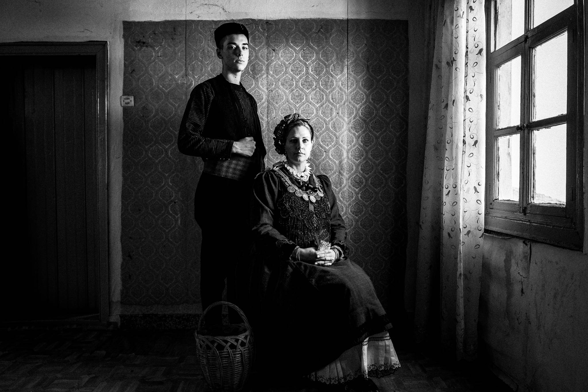 Inside a traditional house of Nea Vyssa, by photographer George Tatakis