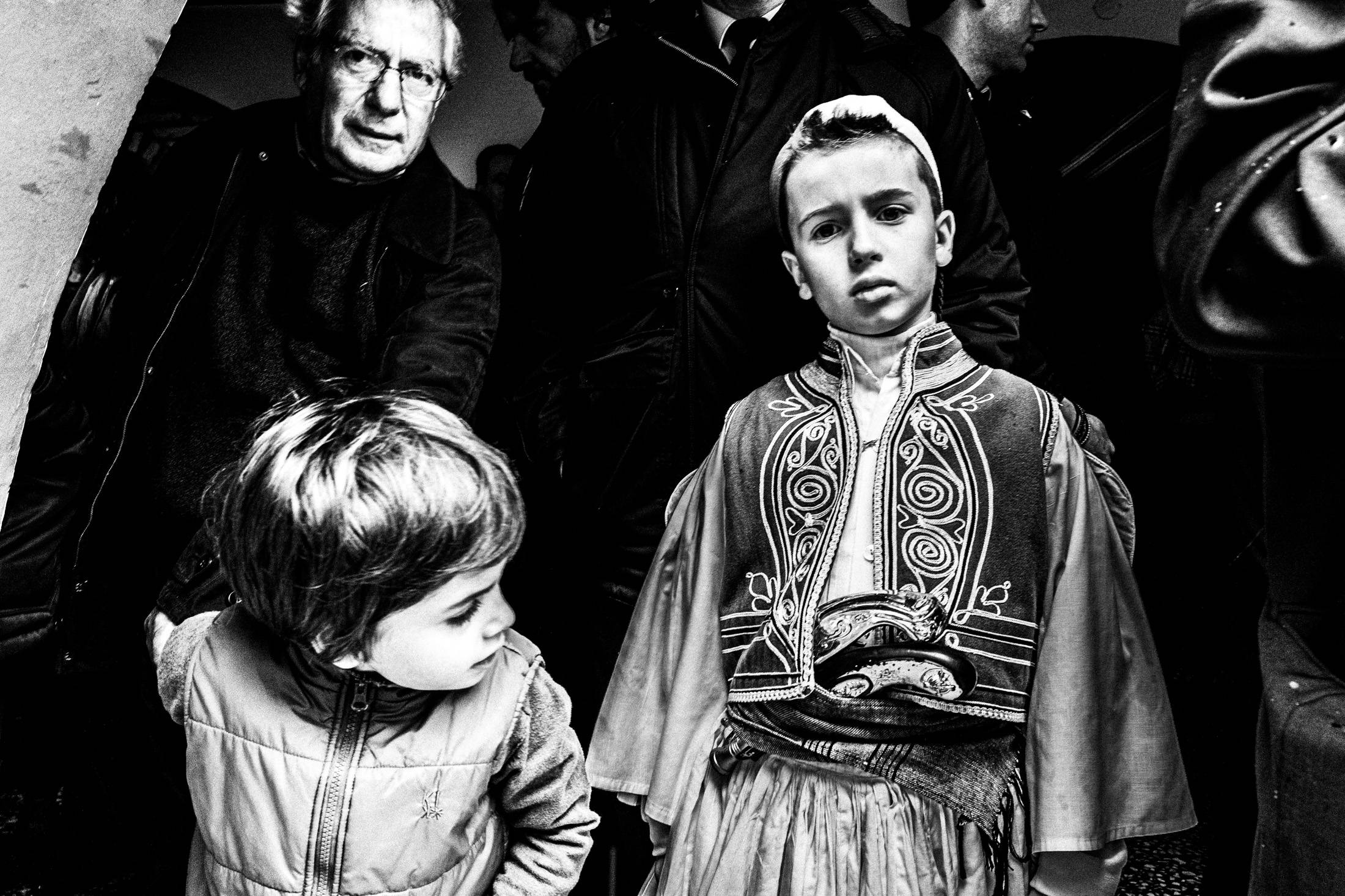1821 Greek Revolution Creed Reenactment at Agia Lavra, in Kalavryta, Peloponnese, black and white photography from Greece by George Tatakis