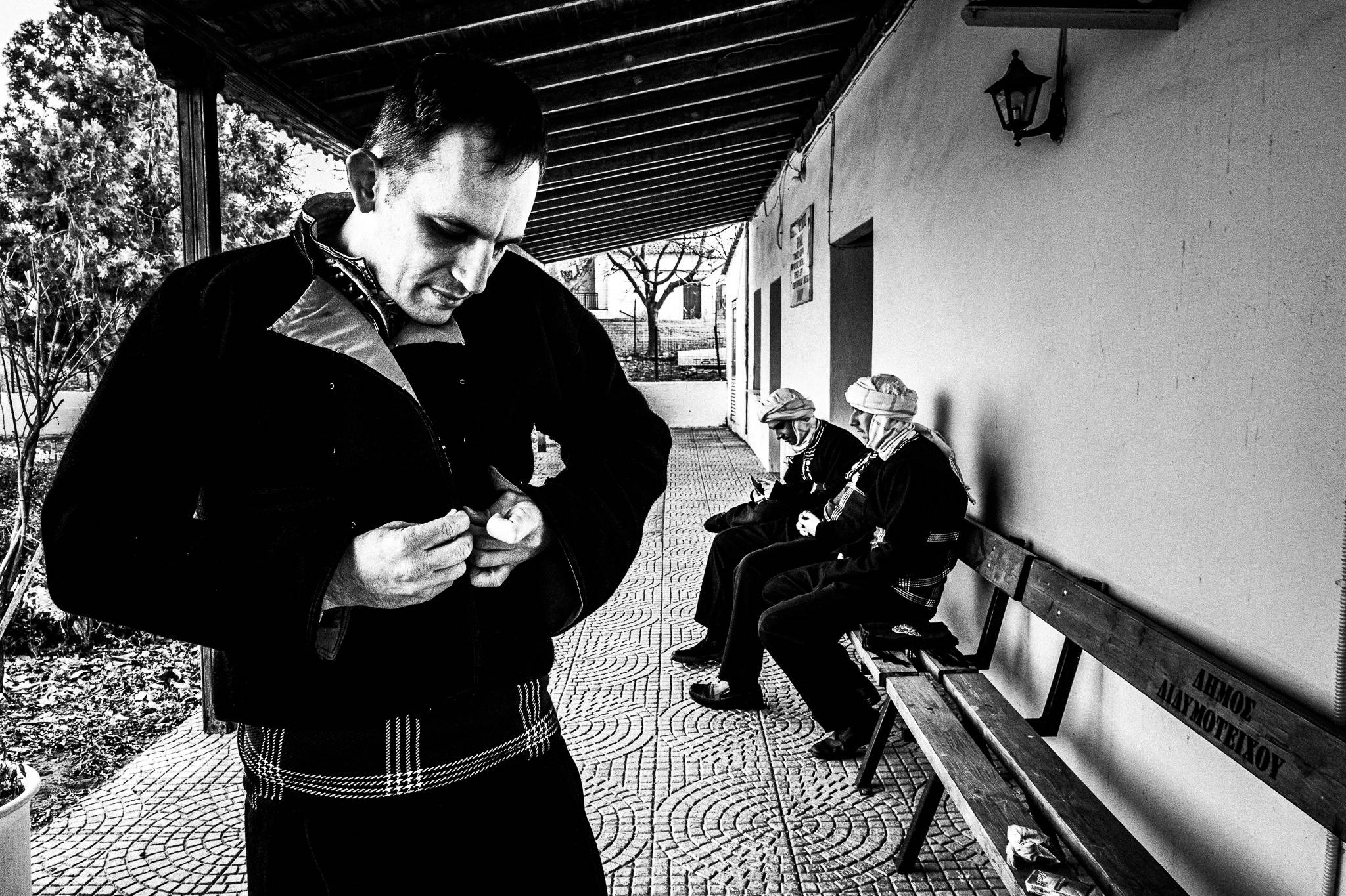 Getting dressed, Pagan Christmas customs of Northern Greece, by photographer George Tatakis