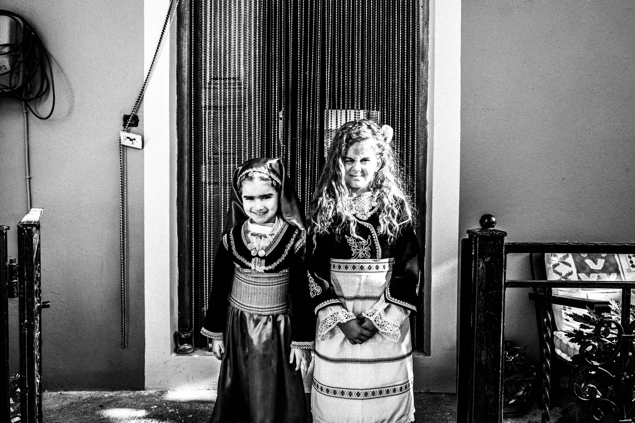 Family and friends before the wedding, Anogia, Rethymnon, Crete, by photographer George Tatakis