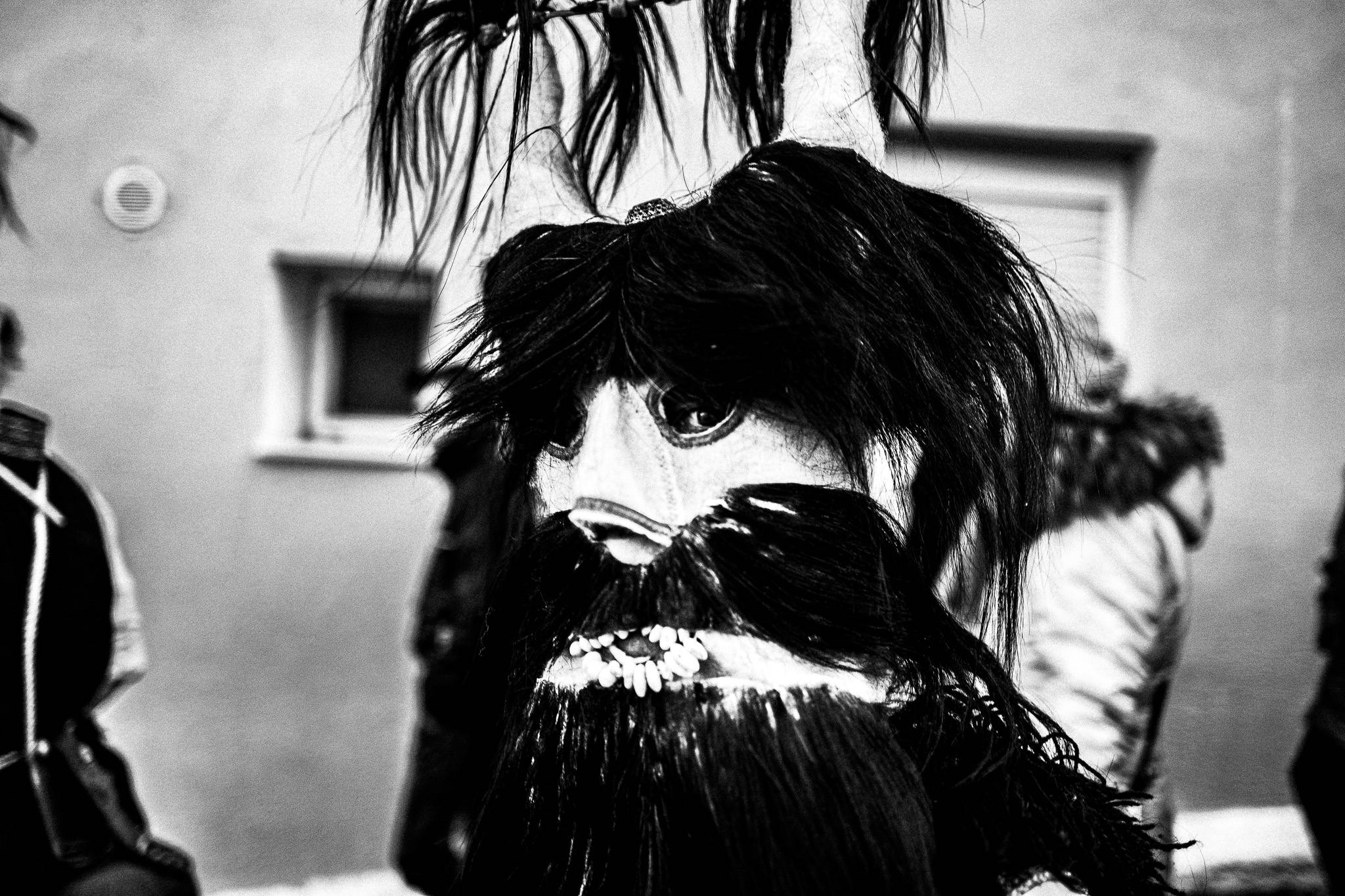 Babugeri at Kalli Vrissi during Epiphany, Pagan Christmas customs of Northern Greece, by photographer George Tatakis
