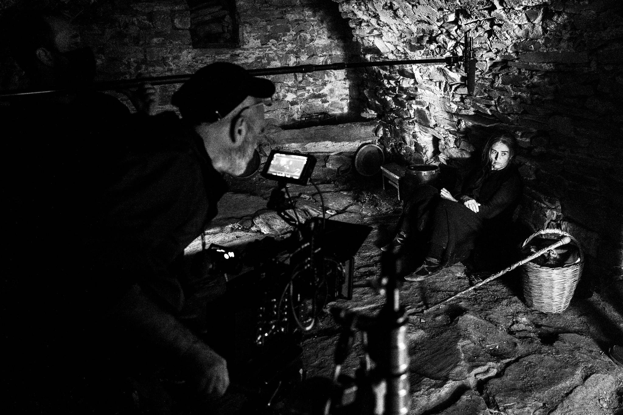 DoP Panagiotis Vassilakis. Last scene of Fonissa. Black and white photography by George Tatakis during the filming of 'Φόνισσα'(Fonissa).
