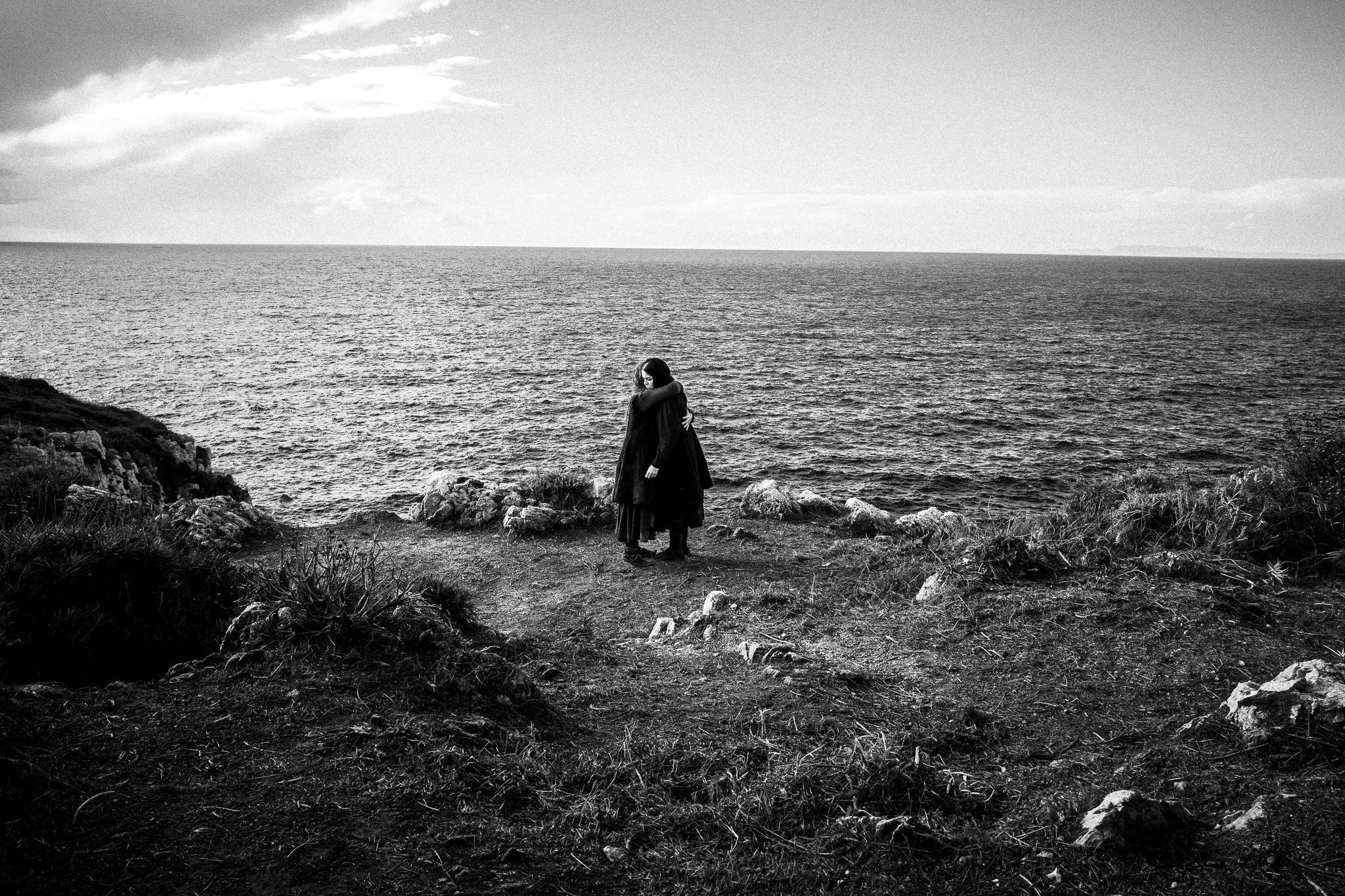 Last scene of Fonissa. Black and white photography by George Tatakis during the filming of 'Φόνισσα'(Fonissa).