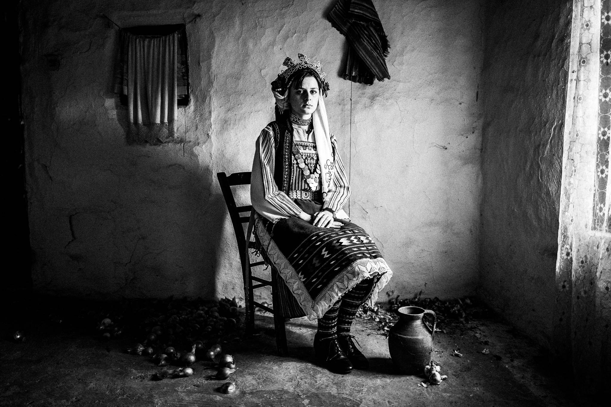 Inside a traditional house of Paliouri in Evros, Thrace, Greece, by photographer George Tatakis