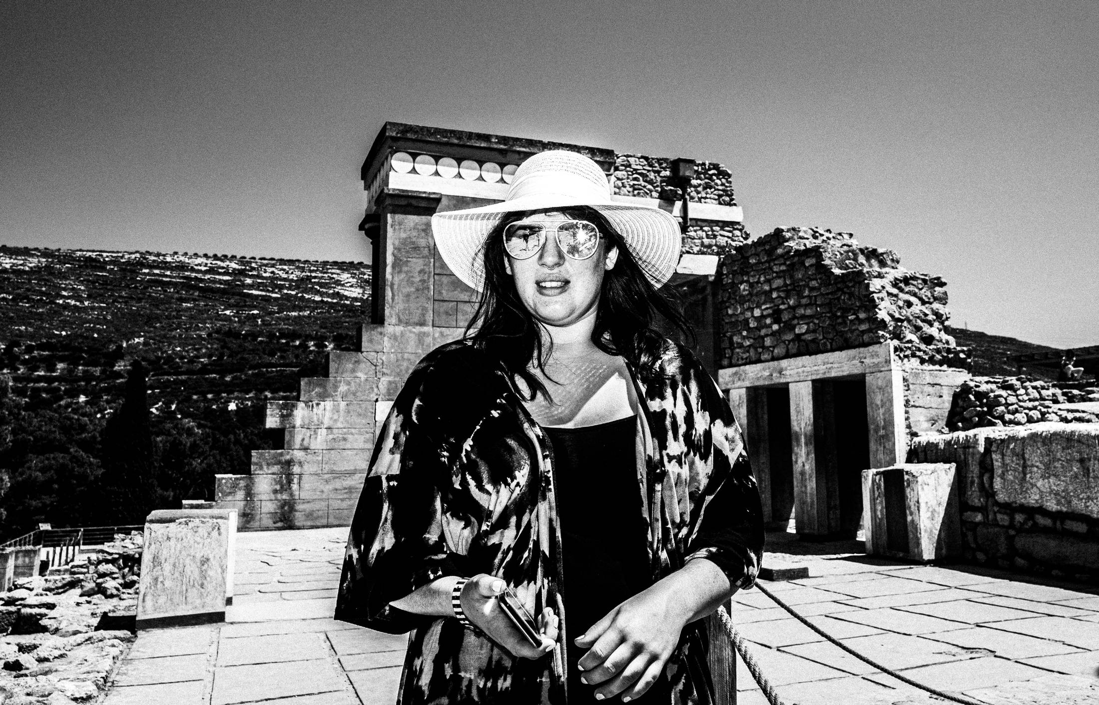 A tourist around Knossos ancient settlement, Heraklion, Crete, by photographer George Tatakis