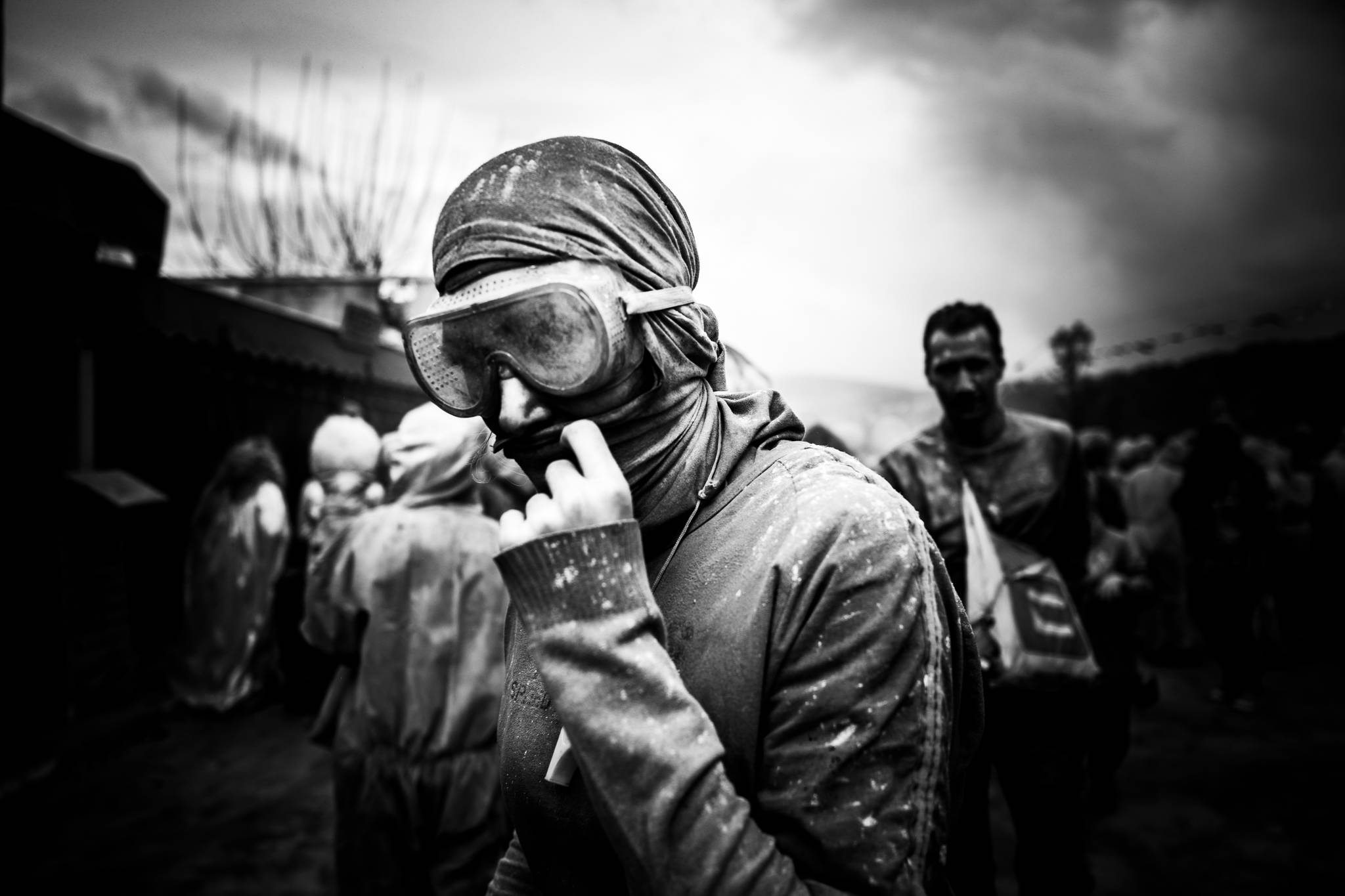 Wearing full protection from the flour in Galaxidi, by photographer George Tatakis