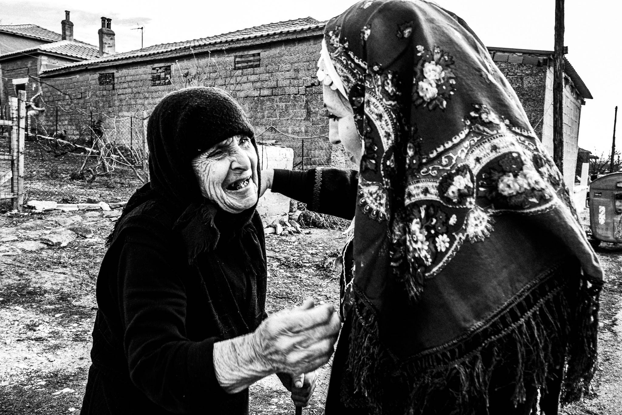 Old people touched by the fact that the custom is revived, Pagan Christmas customs of Northern Greece, by photographer George Tatakis