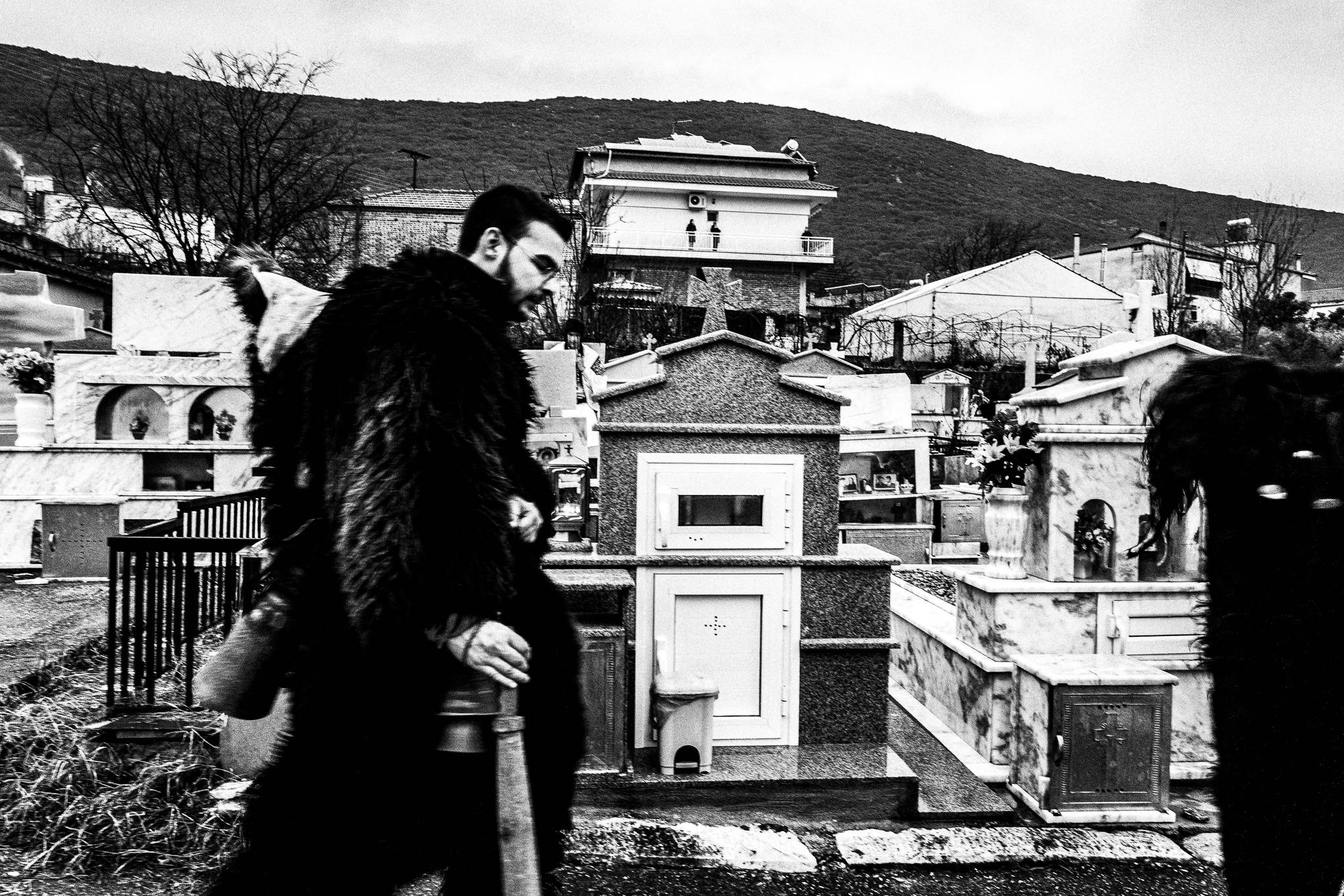 Arapides honouring the dead, Pagan Christmas customs of Northern Greece, by photographer George Tatakis