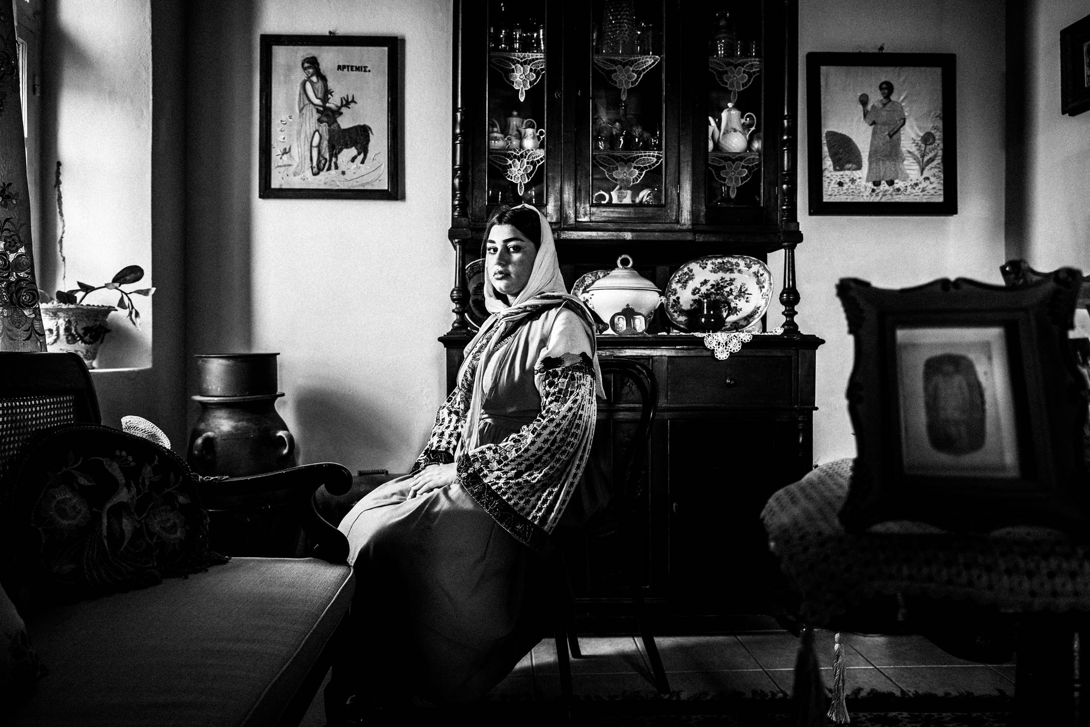 Inside a traditional house at Nisyros island, Dodecanese, Greece, by photographer George Tatakis
