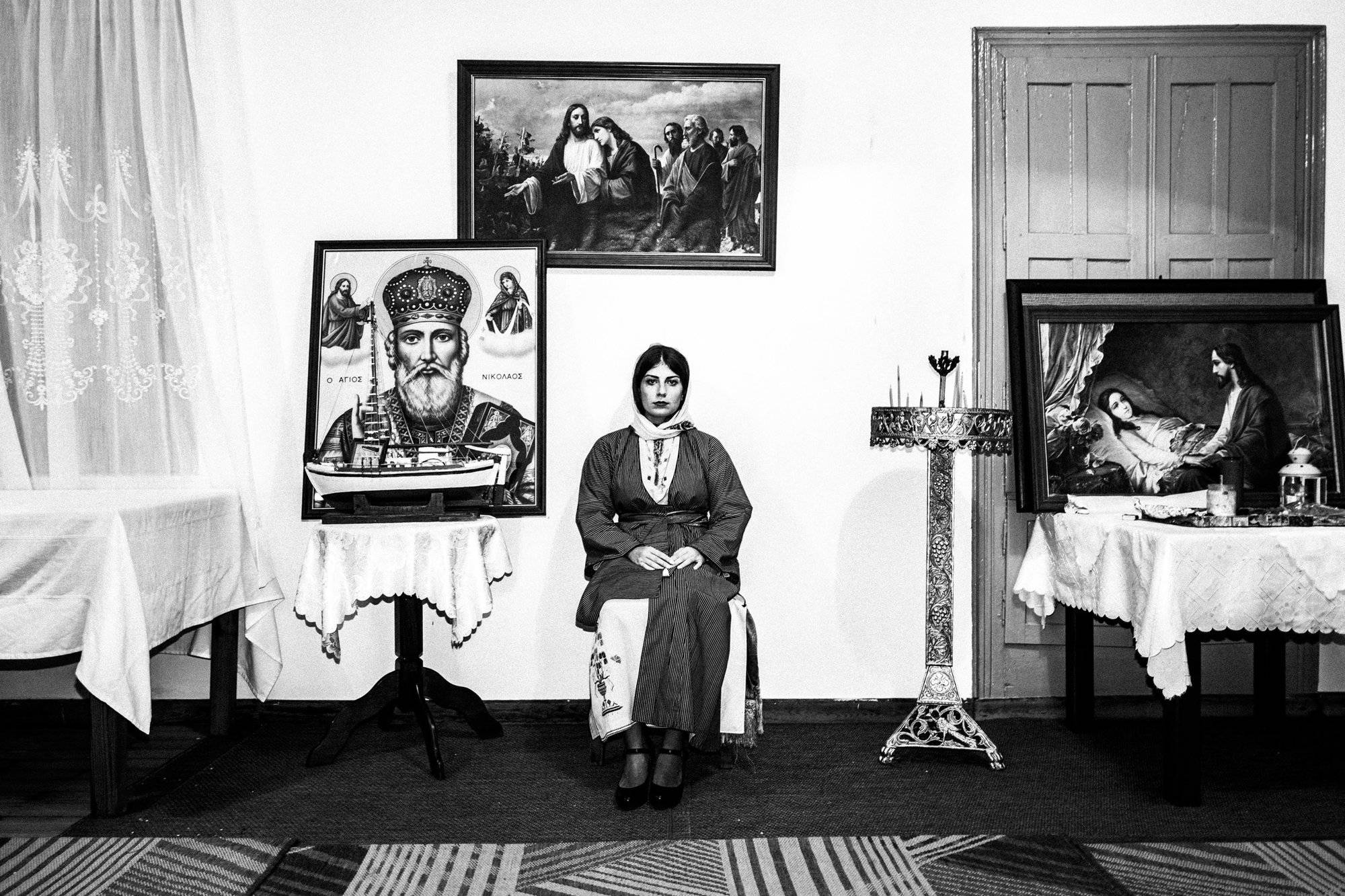 Maria in the traditional Kavathe Greece. South Aegean. Kalymnos. © George Tatakis