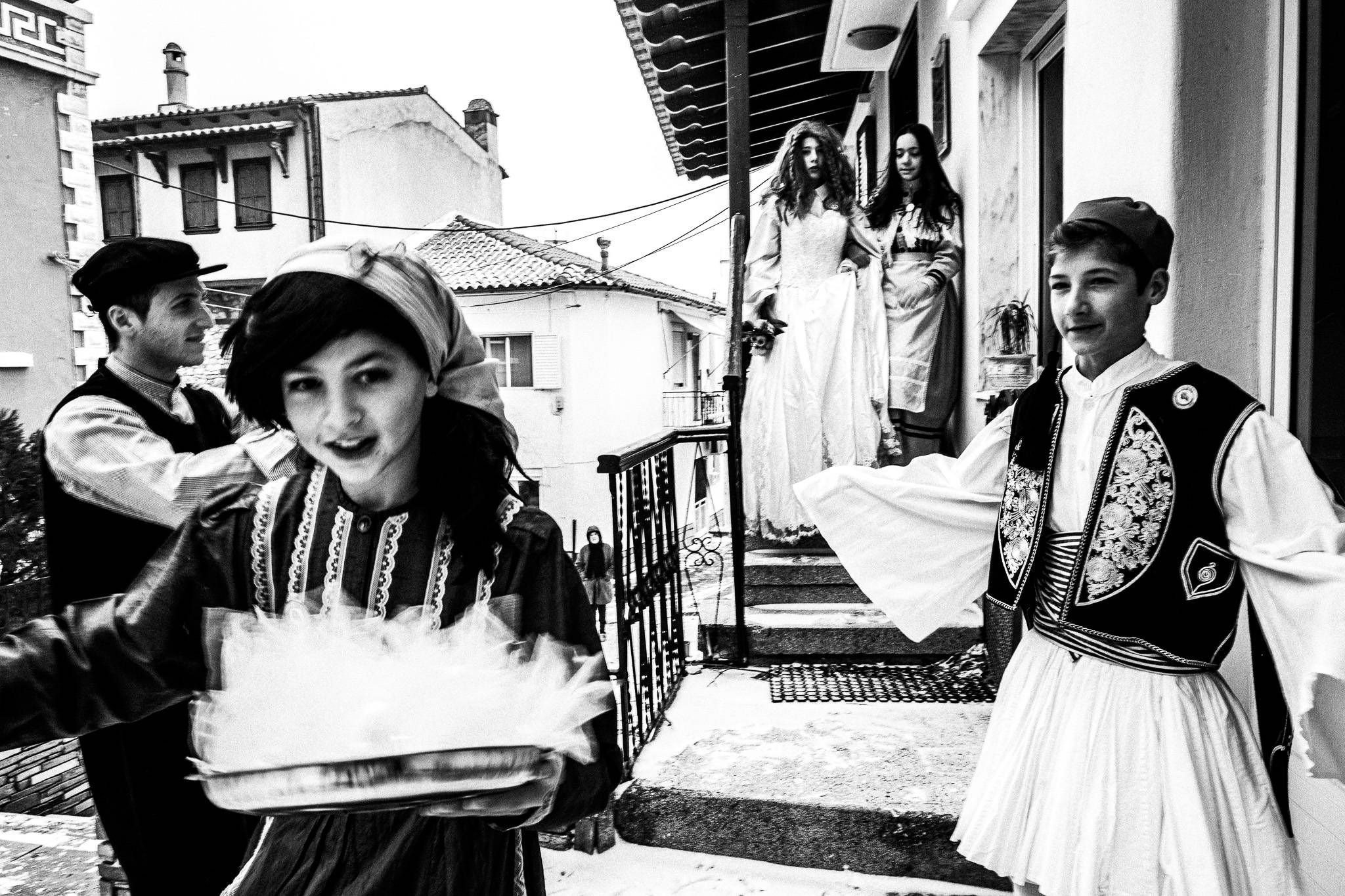 Procession, Pagan Christmas customs of Northern Greece, by photographer George Tatakis