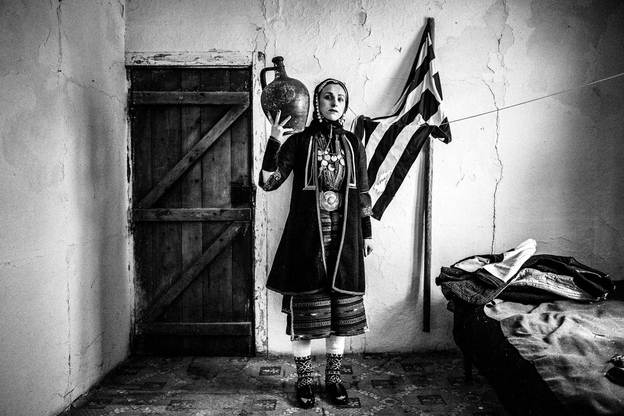 Traditional costume, Pagan Christmas customs of Northern Greece, by photographer George Tatakis