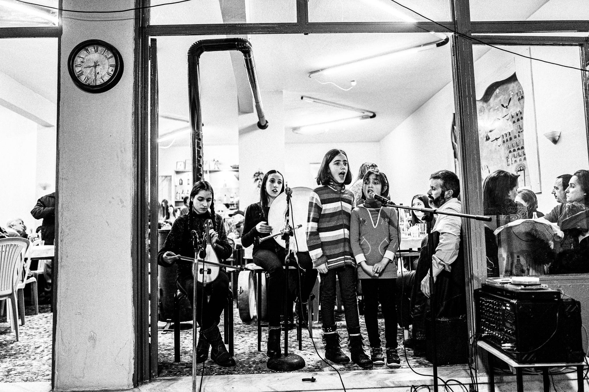 Music at Pyrgi village, Pagan Christmas customs of Northern Greece, by photographer George Tatakis