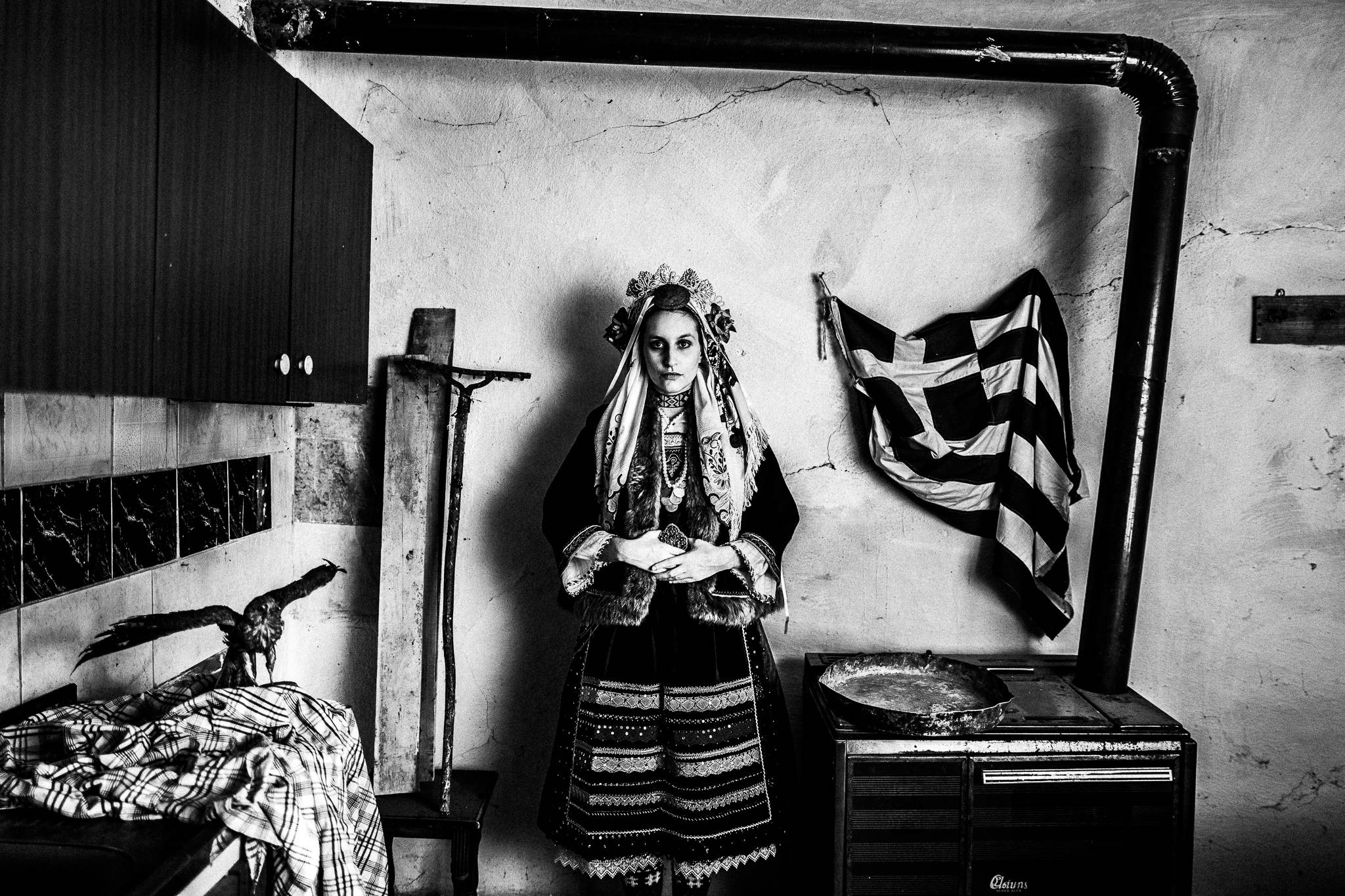 Inside a traditional house in Vrysses village, Evros, Thrace, Greece, by photographer George Tatakis