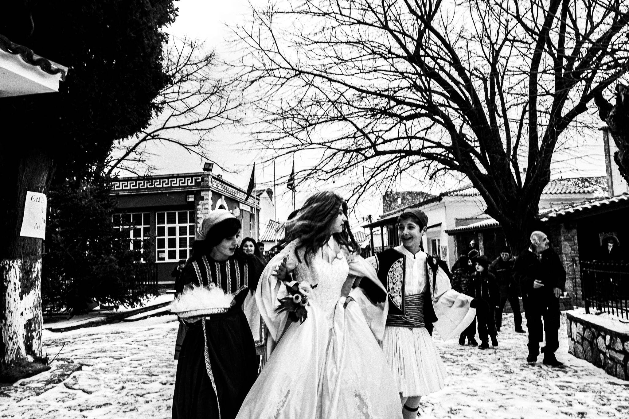 The wedding representation at Galatista, Pagan Christmas customs of Northern Greece, by photographer George Tatakis