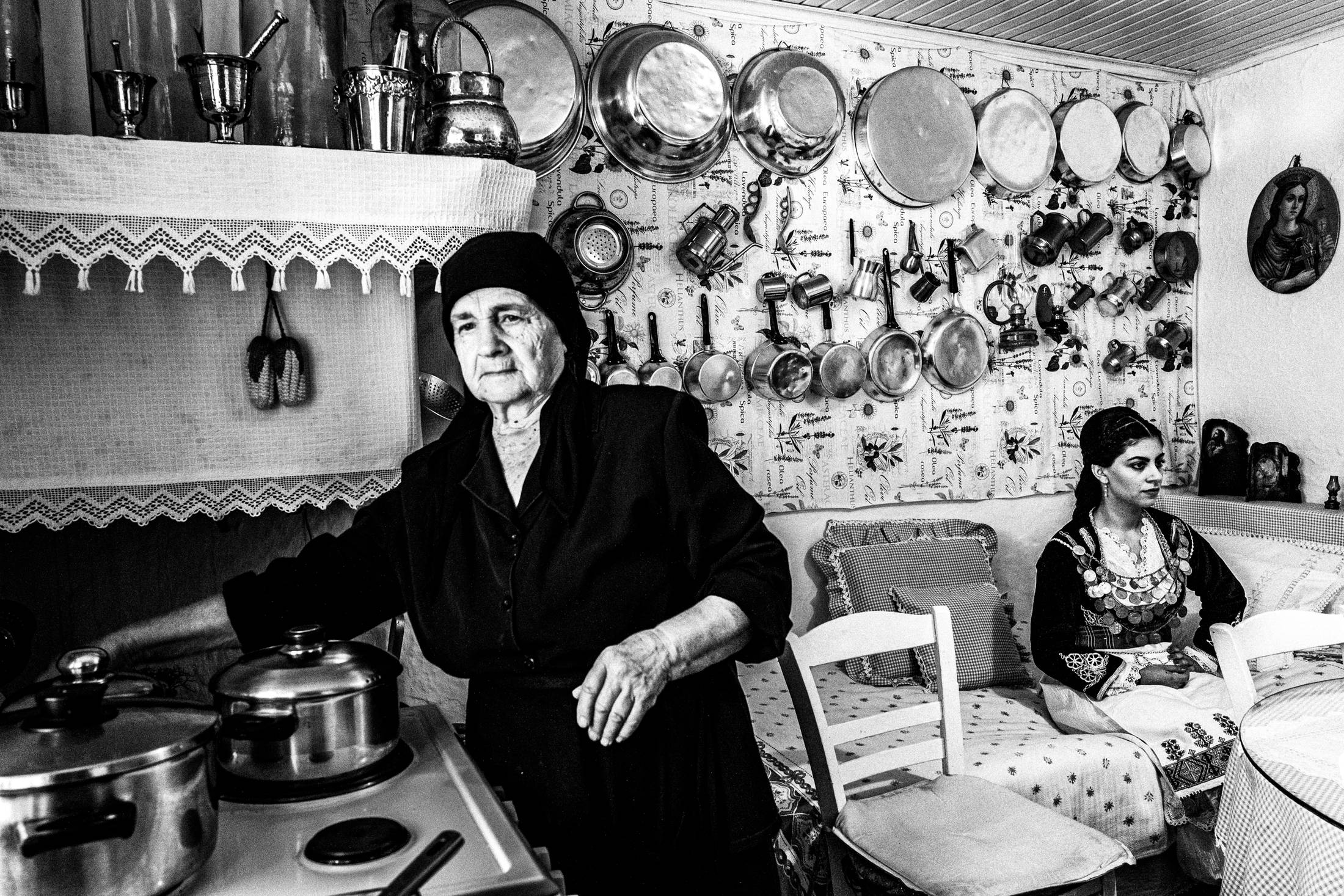 At Zafirenia's house in Anogia, Rethymnon, Crete, by photographer George Tatakis