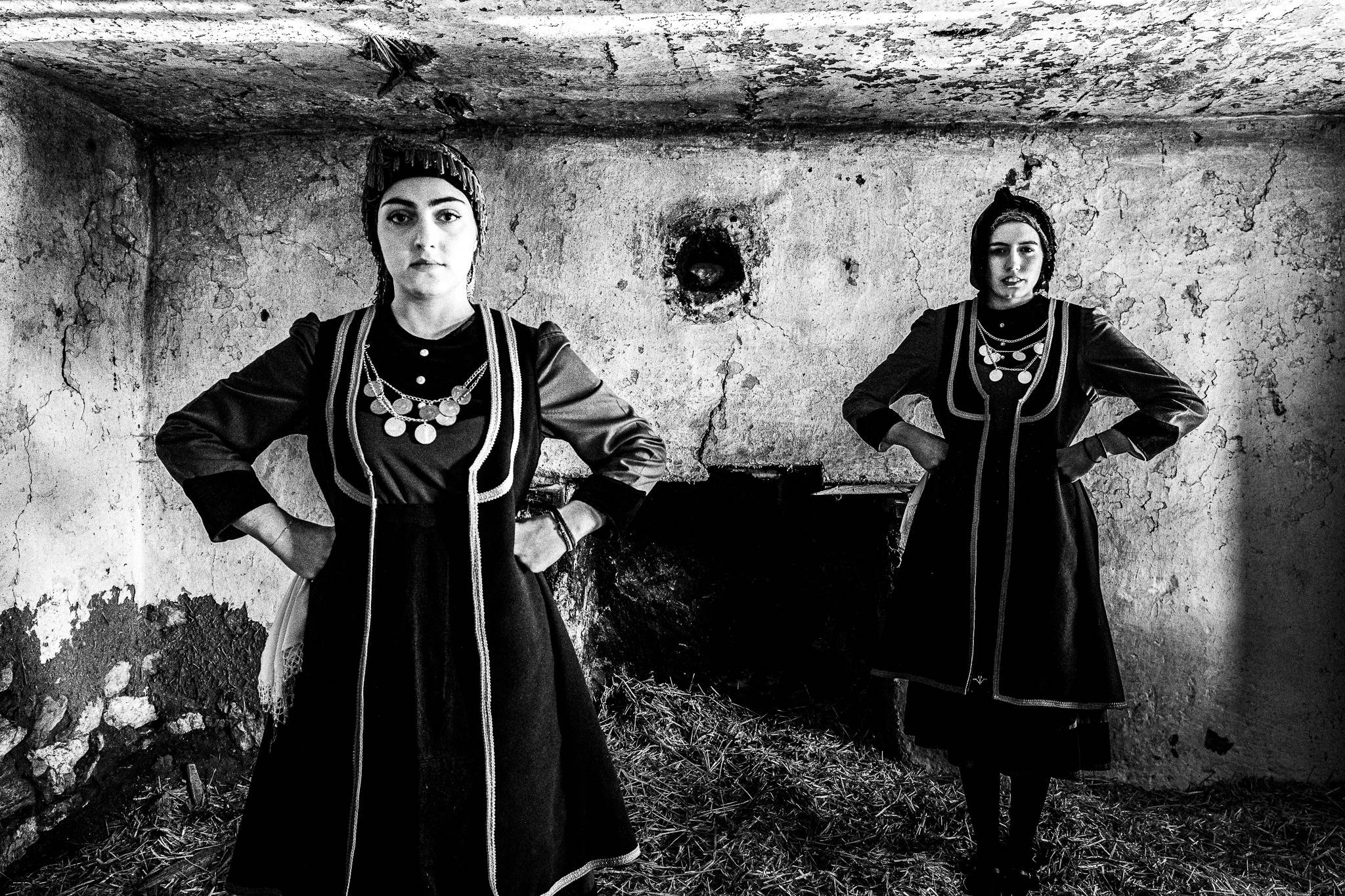 Traditional costumes, Pagan Christmas customs of Northern Greece, by photographer George Tatakis