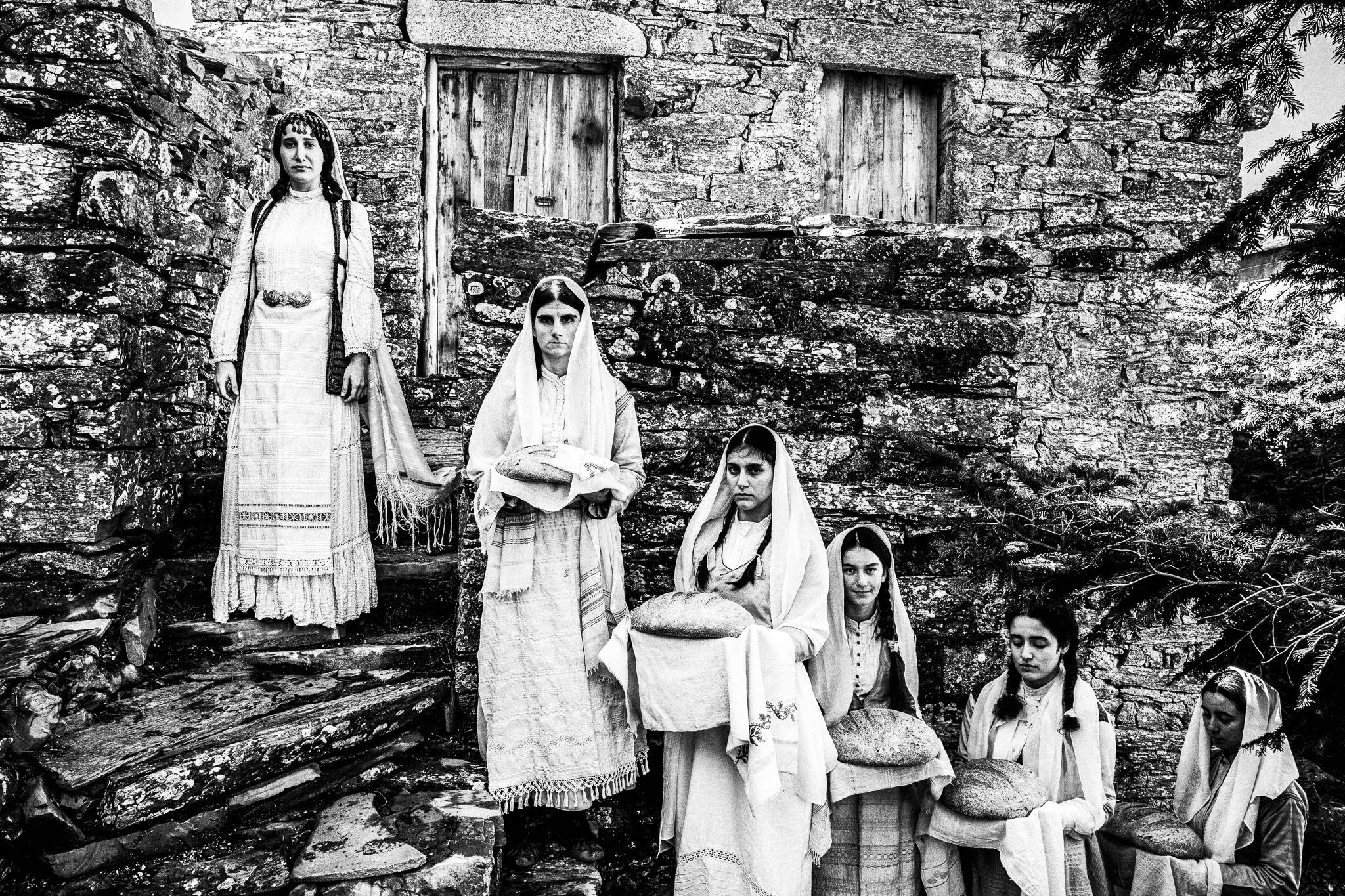 Scene of a local wedding. Black and white photography by George Tatakis during the filming of 'Φόνισσα'(Fonissa).