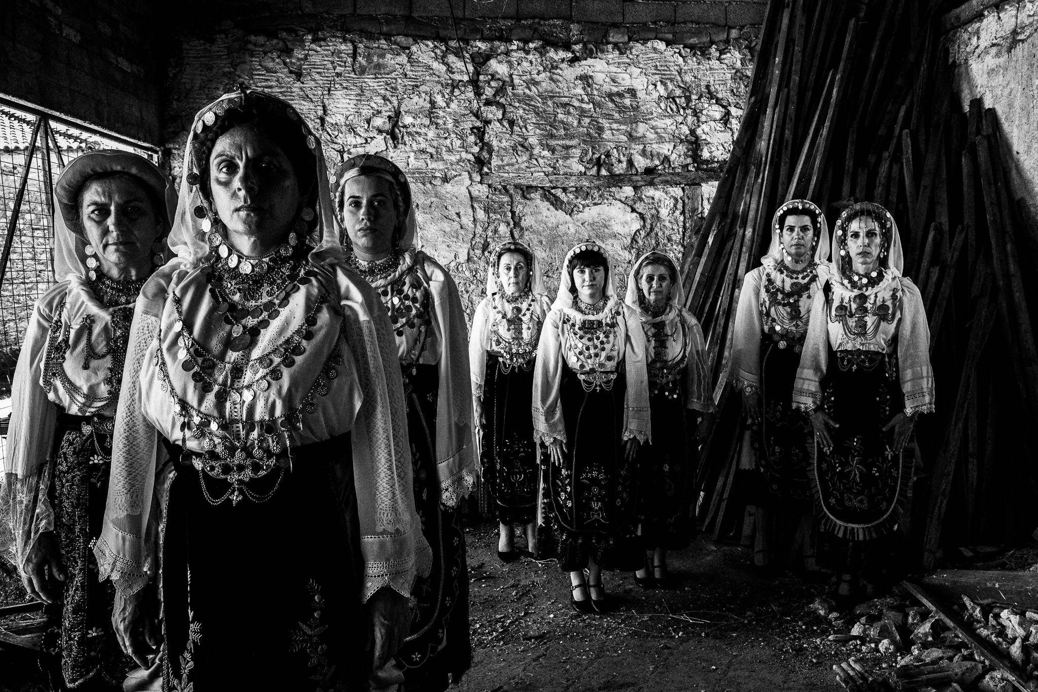 The costumes of Ayia Anna, Euboea, Greece by black-and-white photographer George Tatakis
