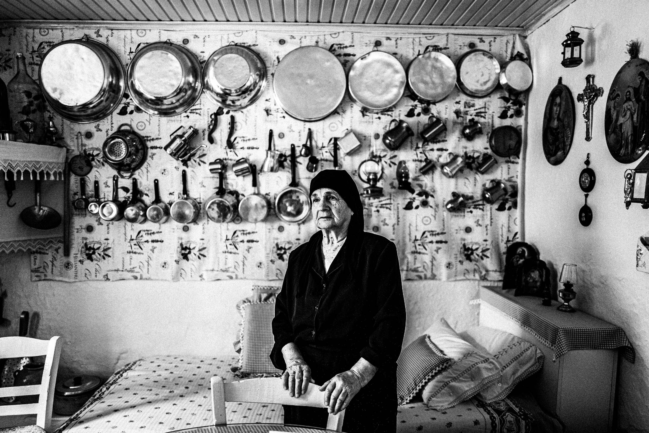At Zafirenia's house in Anogia, Rethymnon, Crete, by photographer George Tatakis