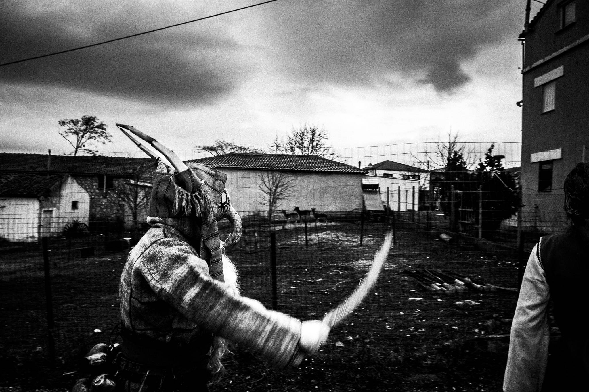 Purpuris round the village, Pagan Christmas customs of Northern Greece, by photographer George Tatakis