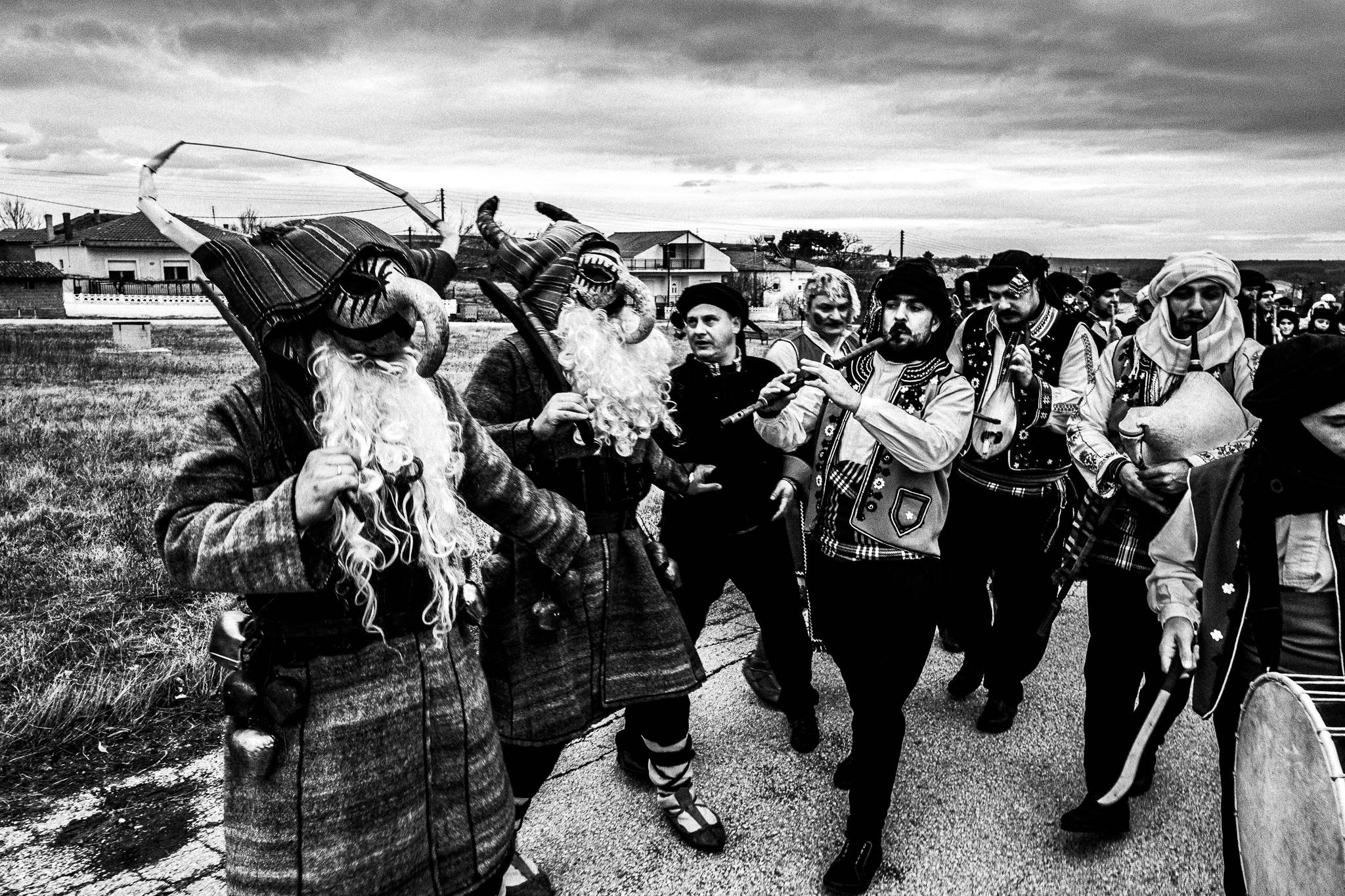 Music and dancing, Pagan Christmas customs of Northern Greece, by photographer George Tatakis