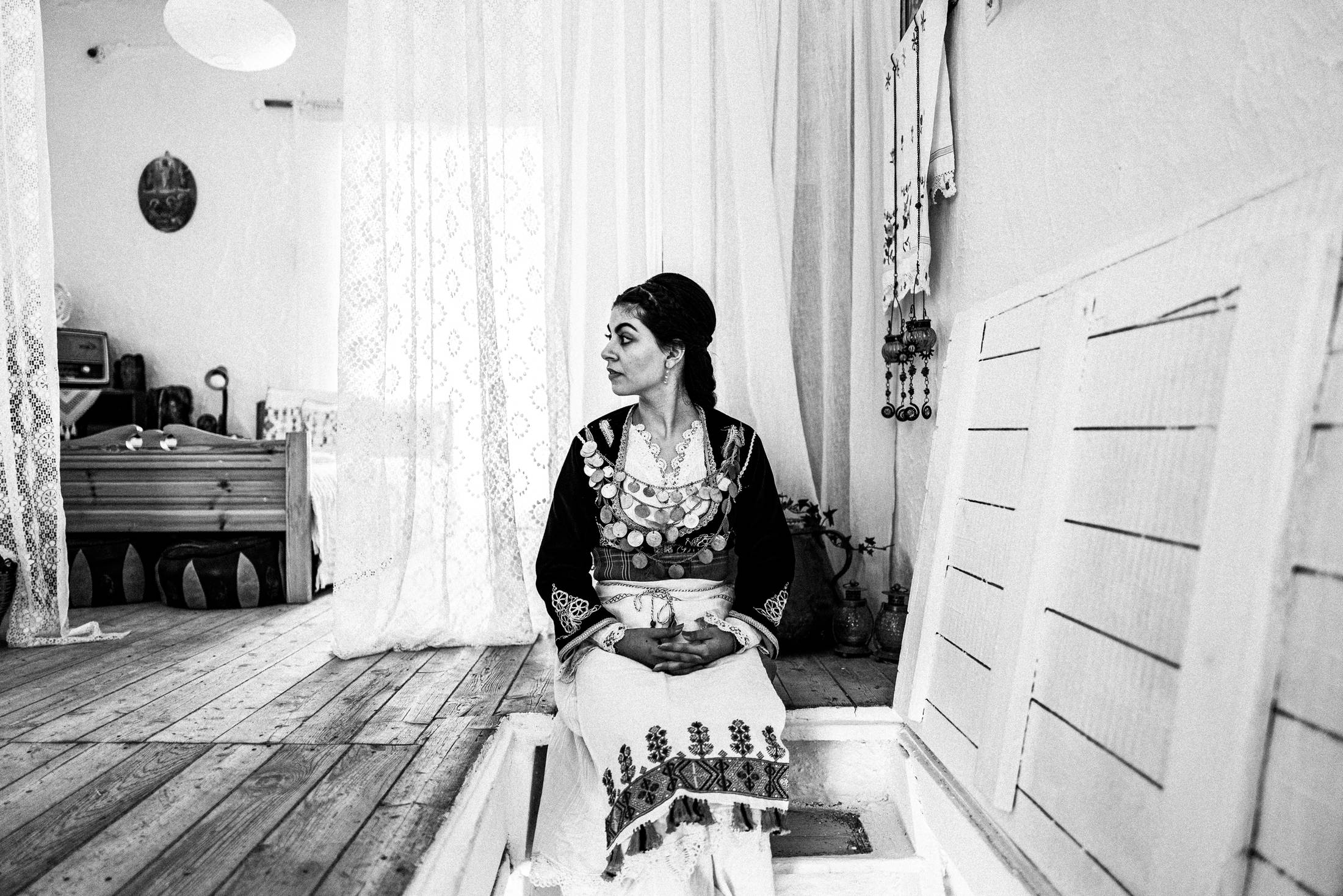Zacharenia in Sartza, at Zafirenia's house in Anogia, Rethymnon, Crete, by photographer George Tatakis