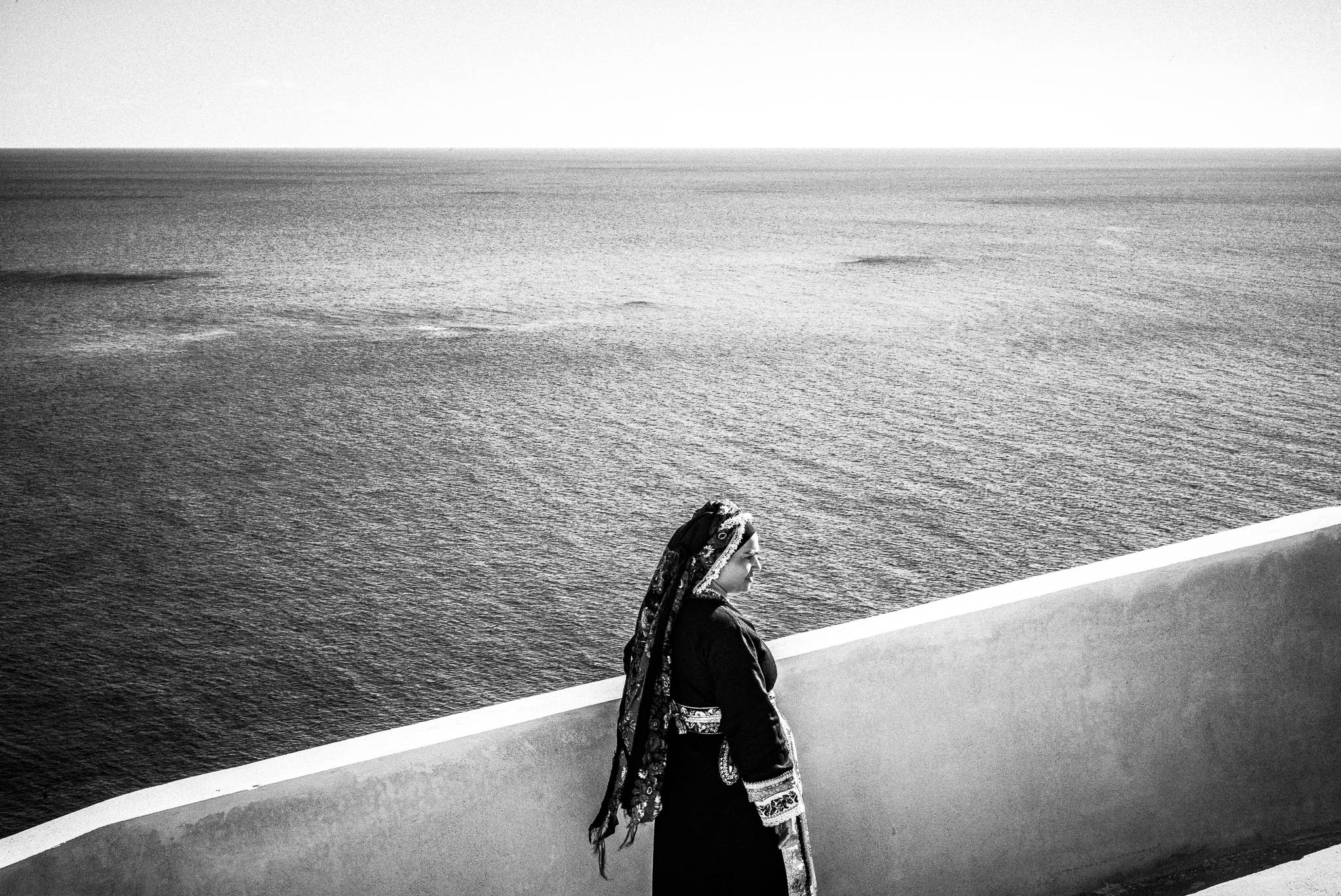 The sea of St. Minas, Olympos, Karpathos, Greece. Black and white photography by George Tatakis