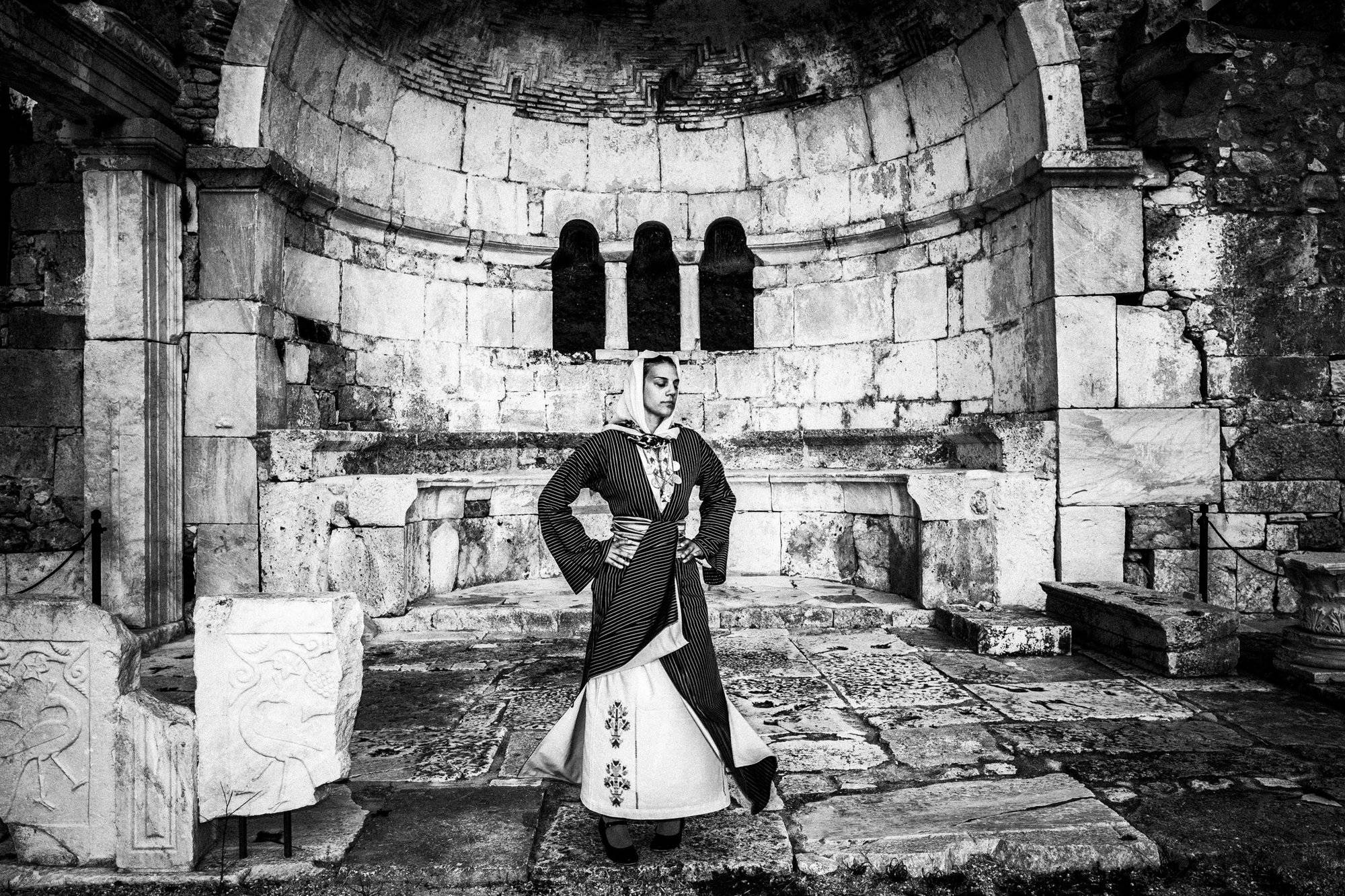 Christina in the traditional Kavathe Greece. South Aegean. Kalymnos. © George Tatakis