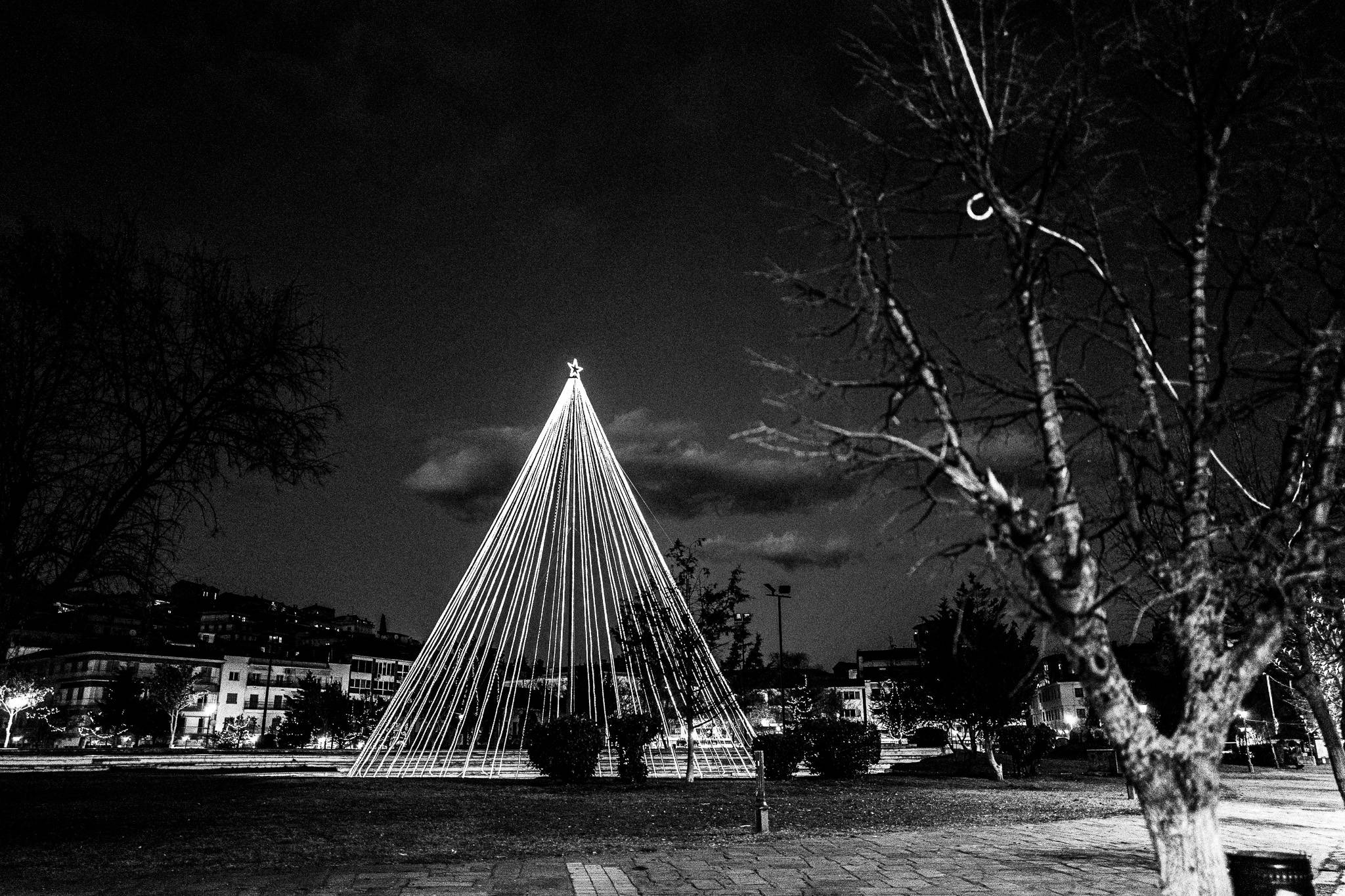 The Christmas tree at Kastoria, Pagan Christmas customs of Northern Greece, by photographer George Tatakis
