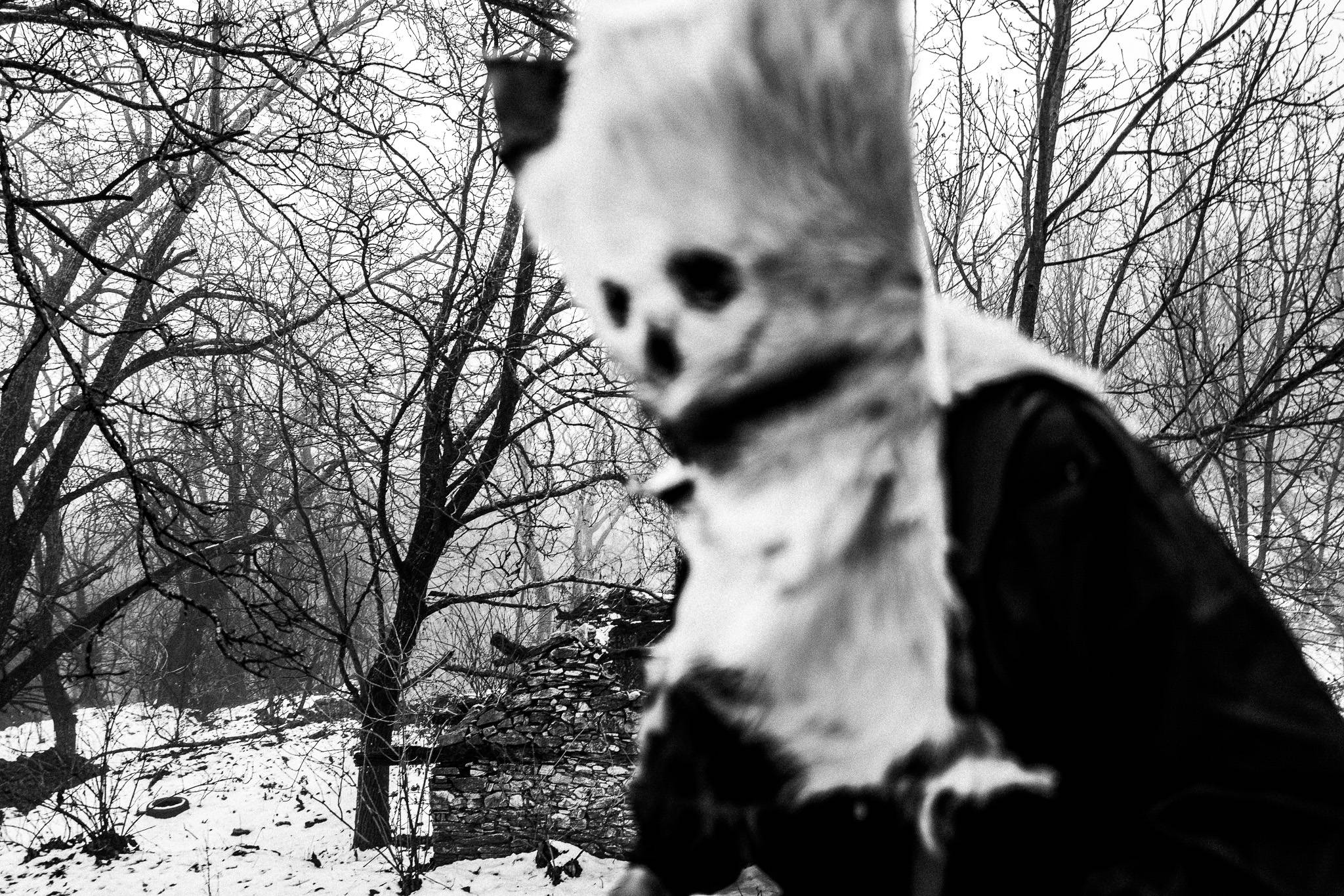 Charapis in the woods, Pagan Christmas customs of Northern Greece, by photographer George Tatakis