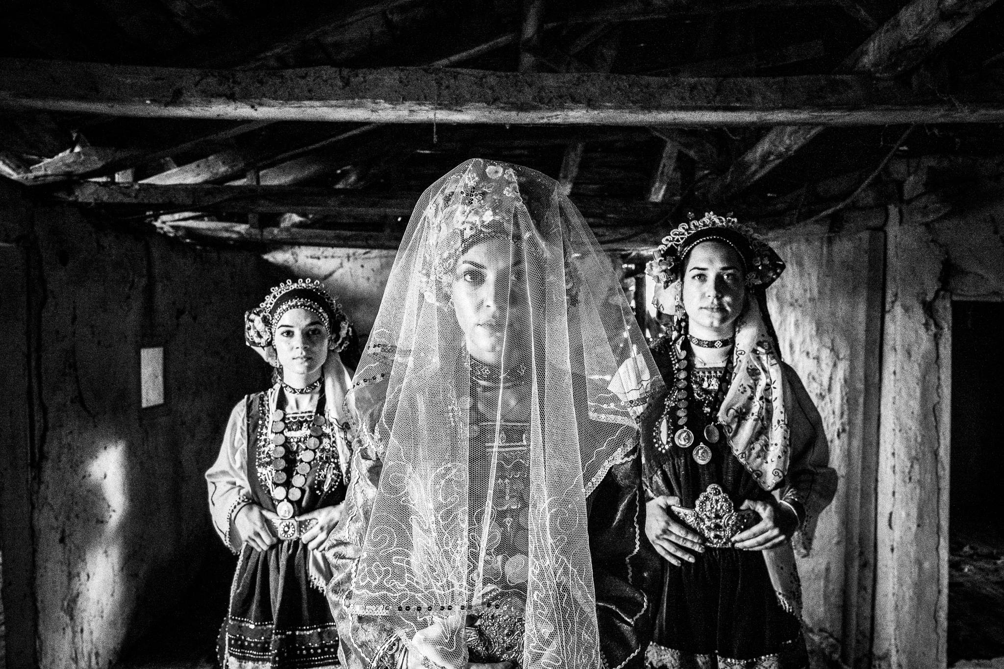 The bride at a local house in Metaxades, Evros, Thrace, Greece, by photographer George Tatakis