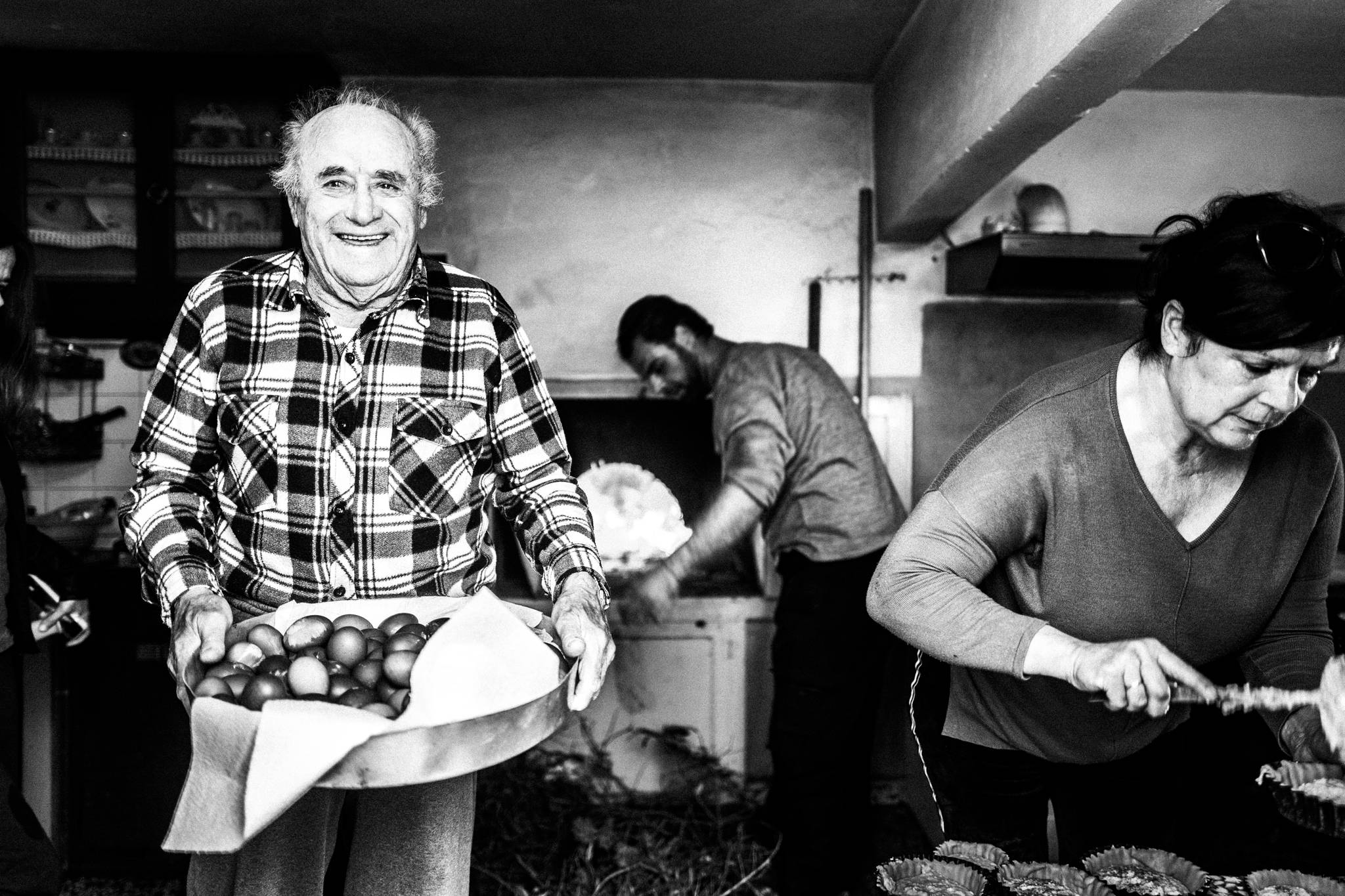 Preparing traditional pies in Patmos, by photographer George Tatakis