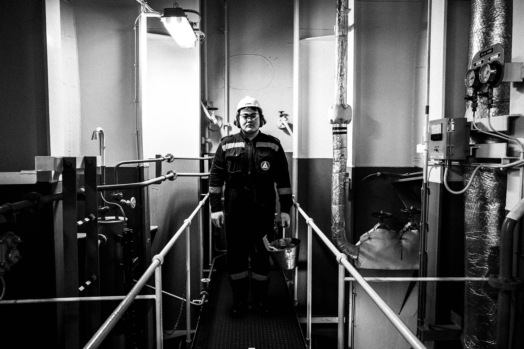 Cadet in the propeller shaft by photographer George Tatakis